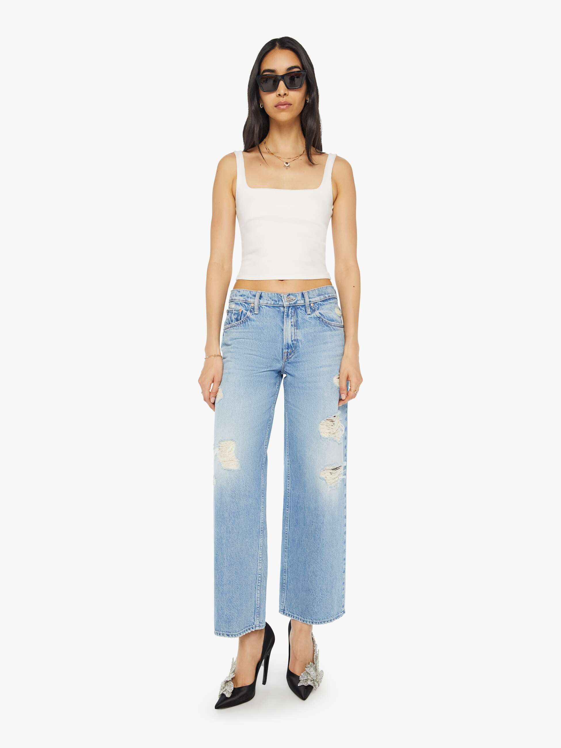 The Down Low Spinner Hover - Holey Roller | MOTHER DENIM