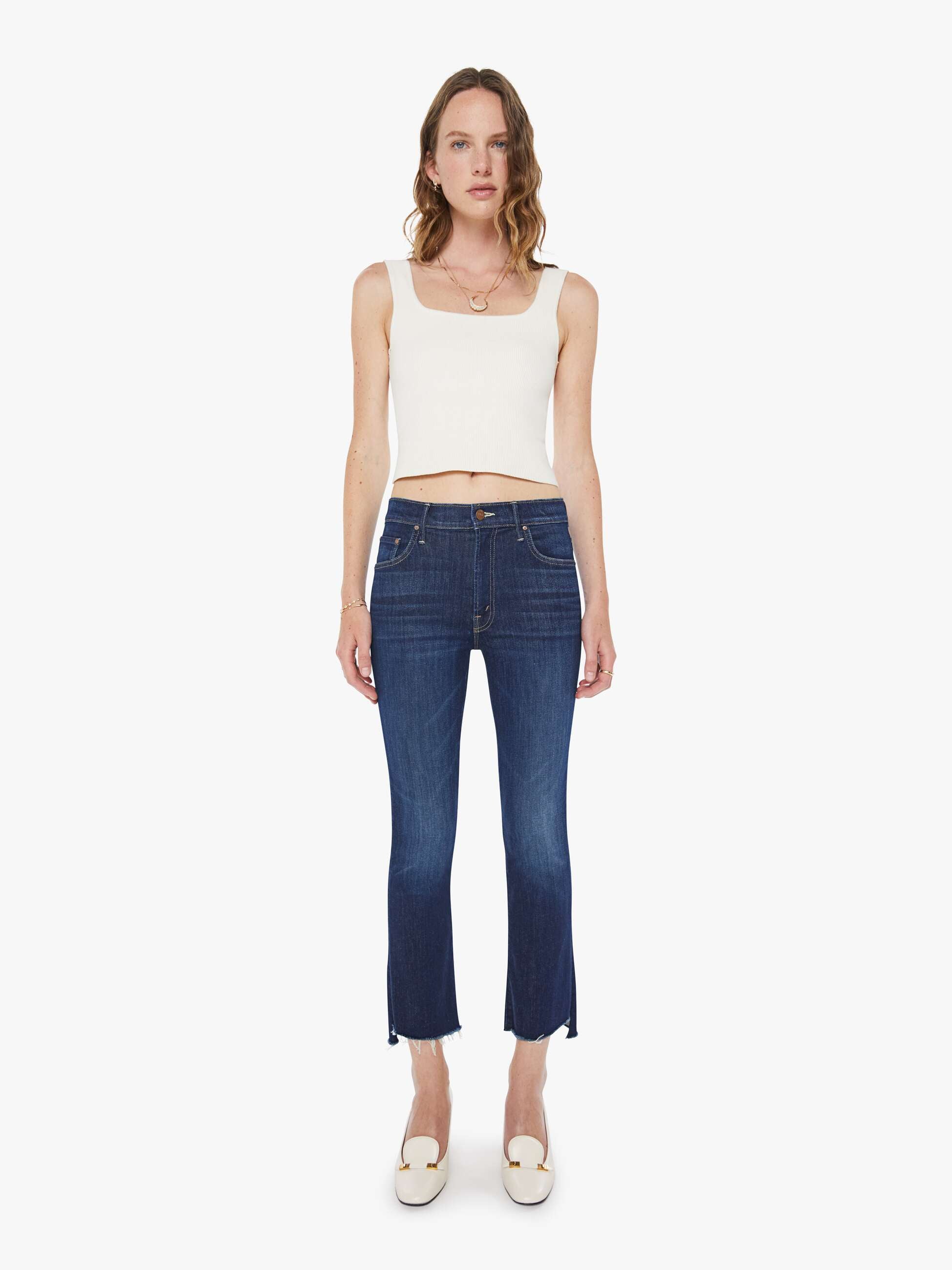 パンツ MOTHER THE INSIDER CROP STEP FRAY 25 The Insider Crop Step Fray - Off Limits | MOTHER DENIM