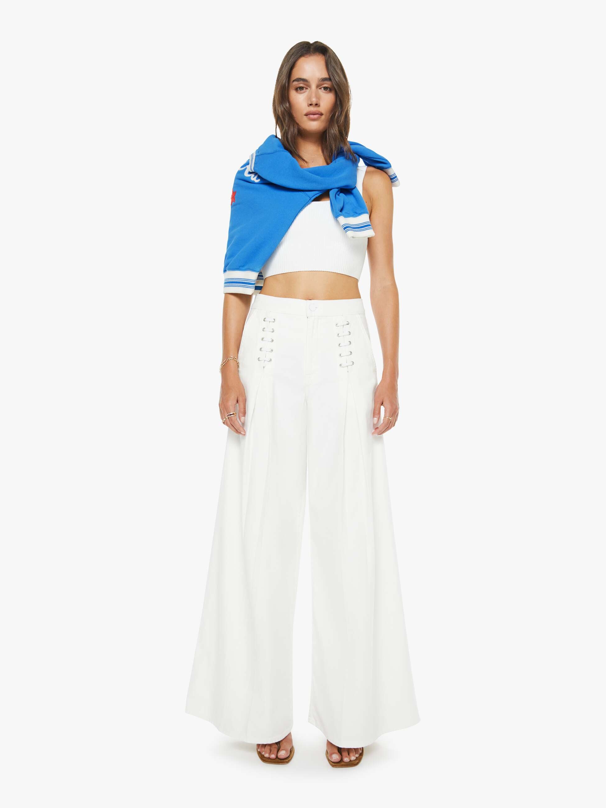 The Undercover Lace Up Sneak - Sir, No Sir! - White | MOTHER DENIM