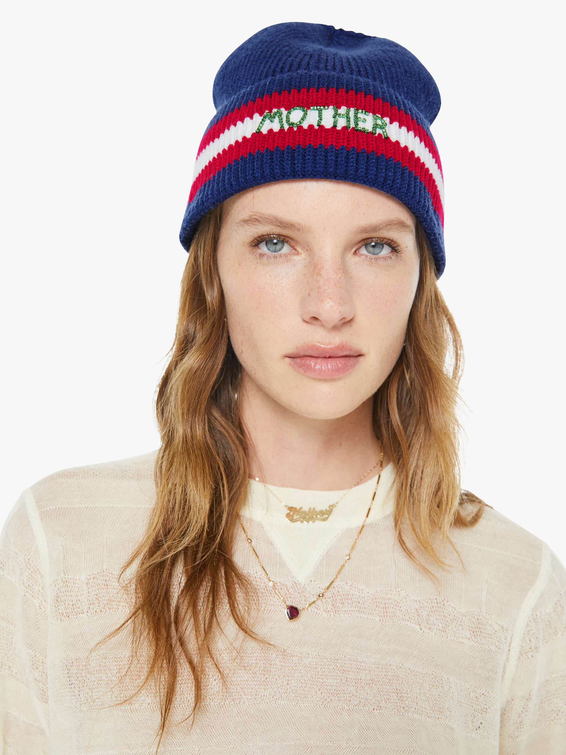 Women\'s French Style Double Layer Winter Autumn Warm, Soft Beanie Hat Denim Blue Women\ main image 3