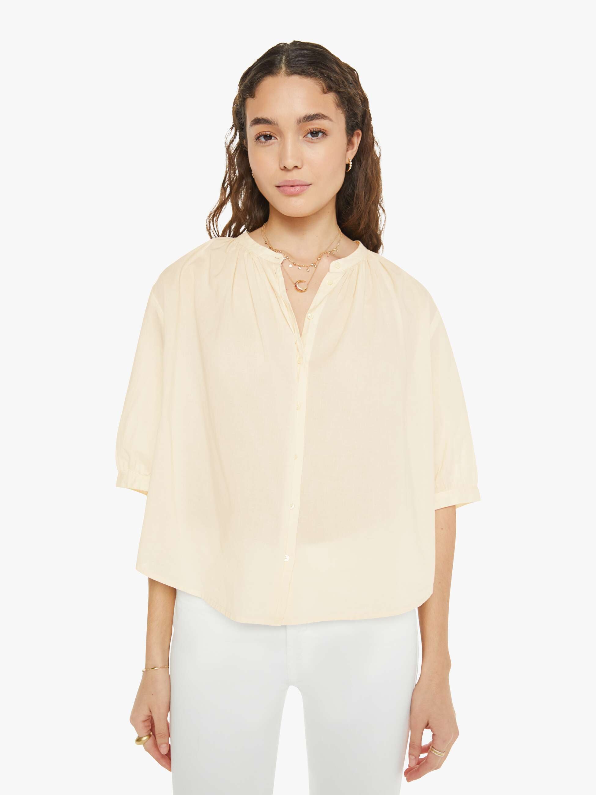 XiRENA Chandler Shirt - Cream Peach | MOTHER DENIM