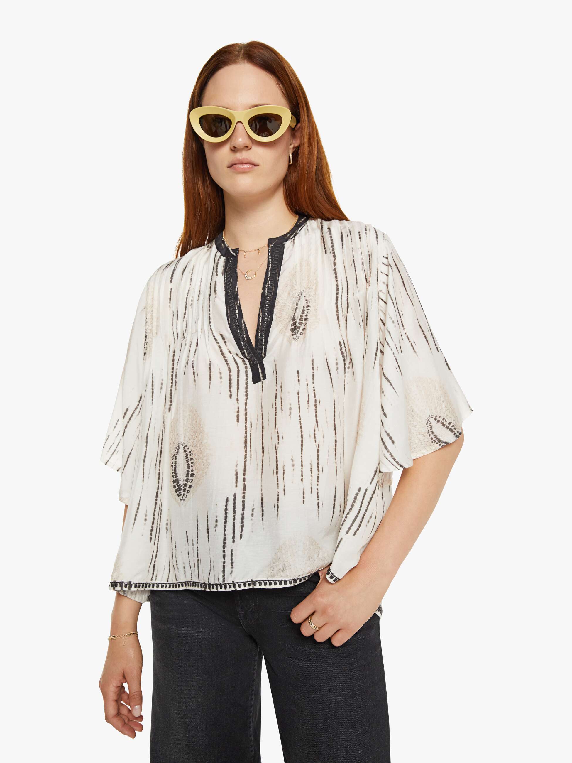 Maria Cher Emily Top - Ecru | MOTHER DENIM