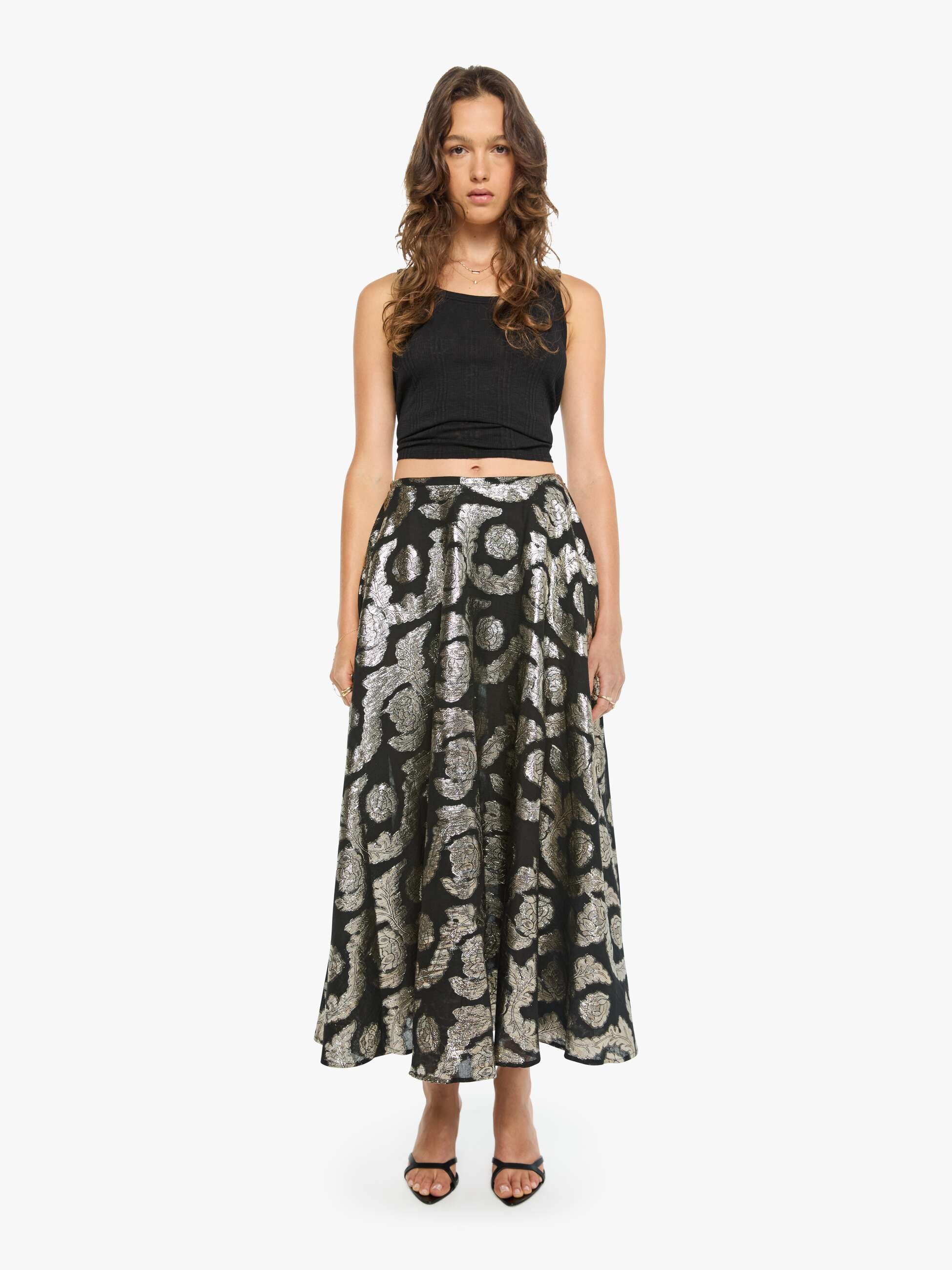 Alix of Bohemia Roxanne Skirt - Gunmetal | MOTHER DENIM