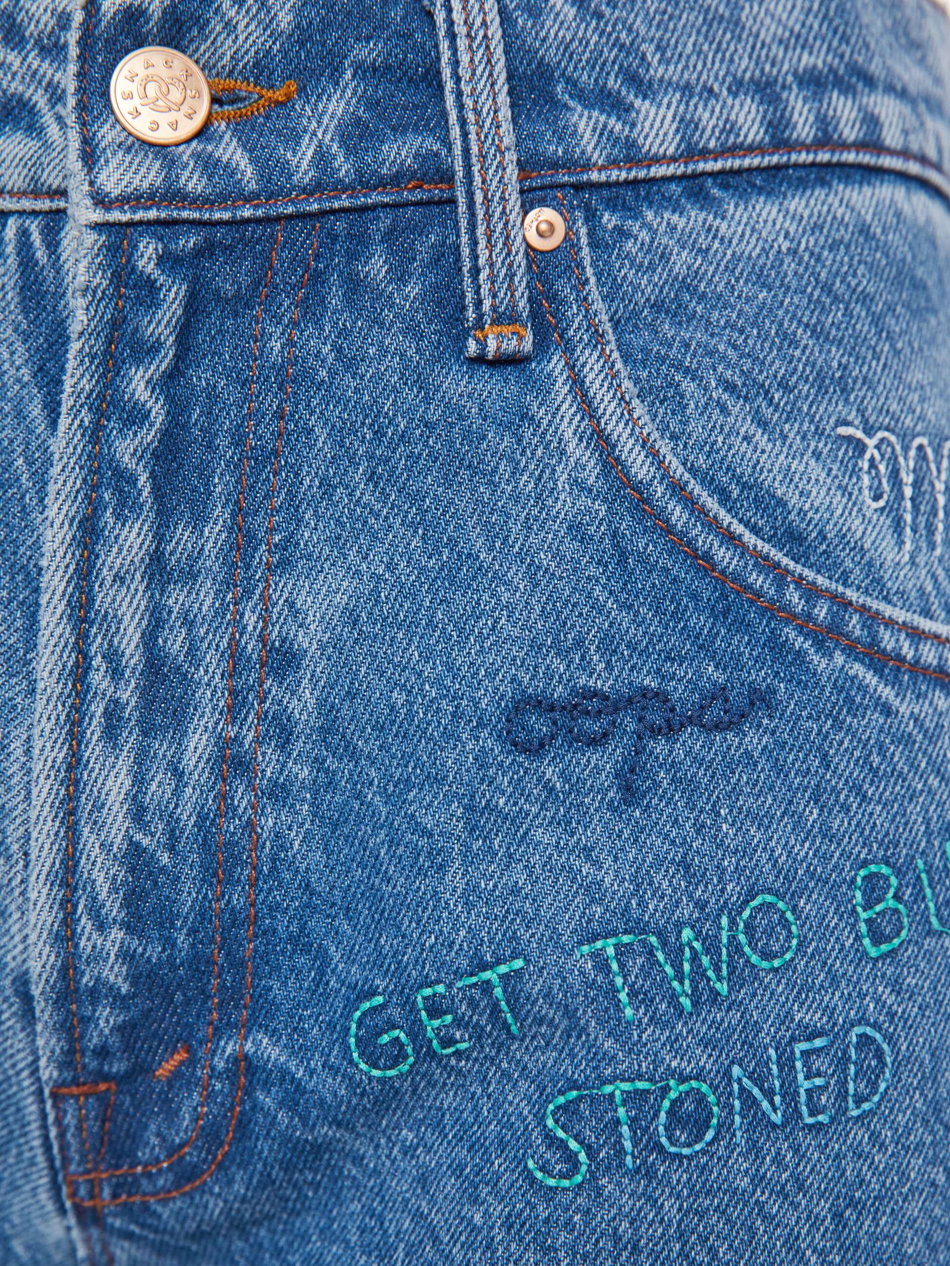 SNACKS! The Mid Rise Double Dip Nerdy - Alphabet Soup | MOTHER DENIM