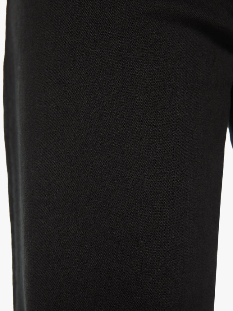 Swatch view of a woman high waisted jean with a loose wide leg and long 32 inch inseam in a black wash.