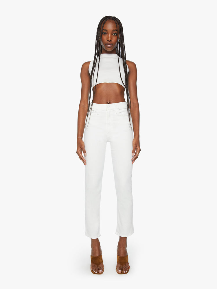 Levi's Wedgie Straight Jeans - White Denim Jeans - Cropped Jeans - Lulus