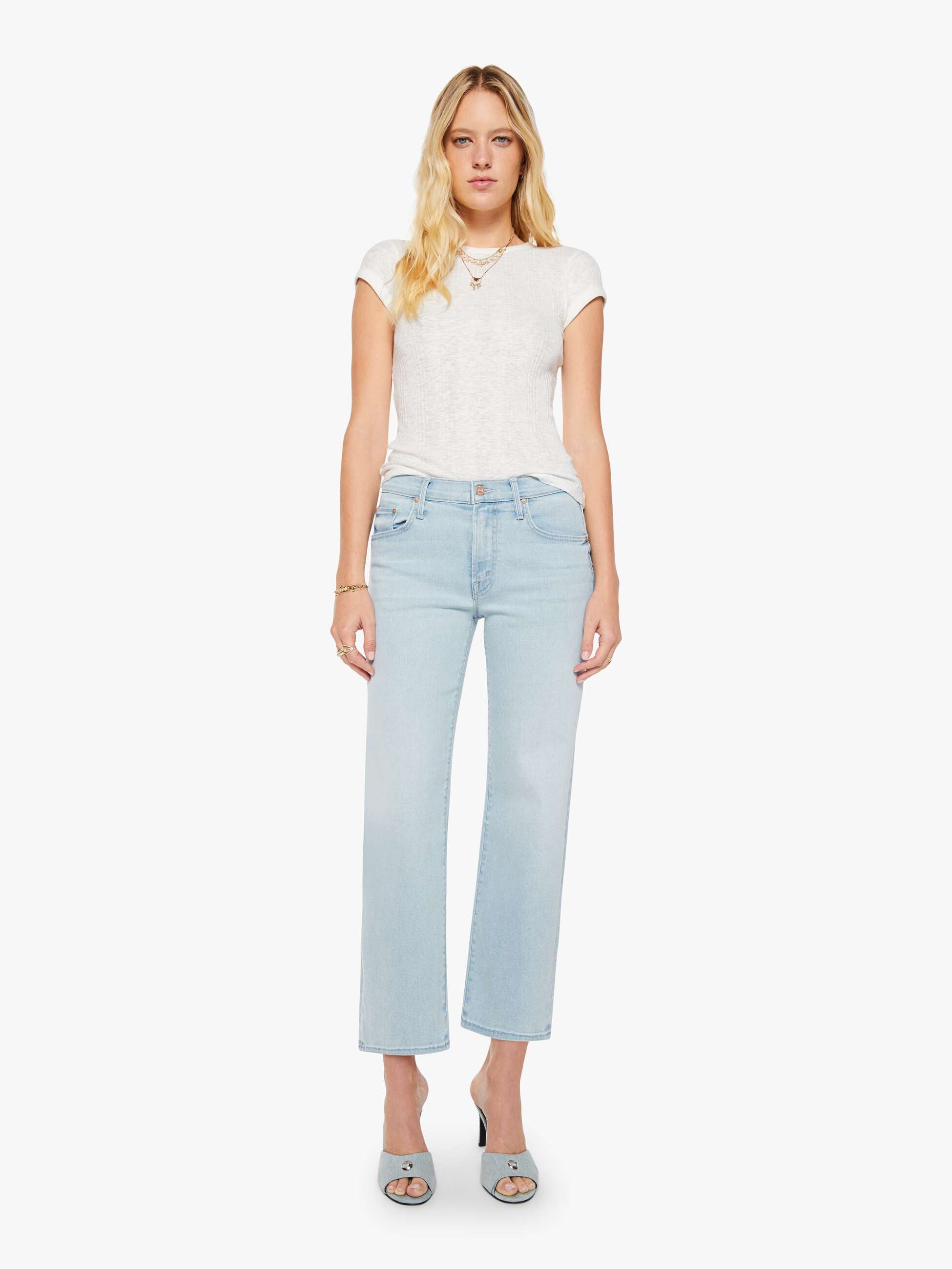 The Mid Rise Rambler Zip Ankle - Pretty Please | MOTHER DENIM