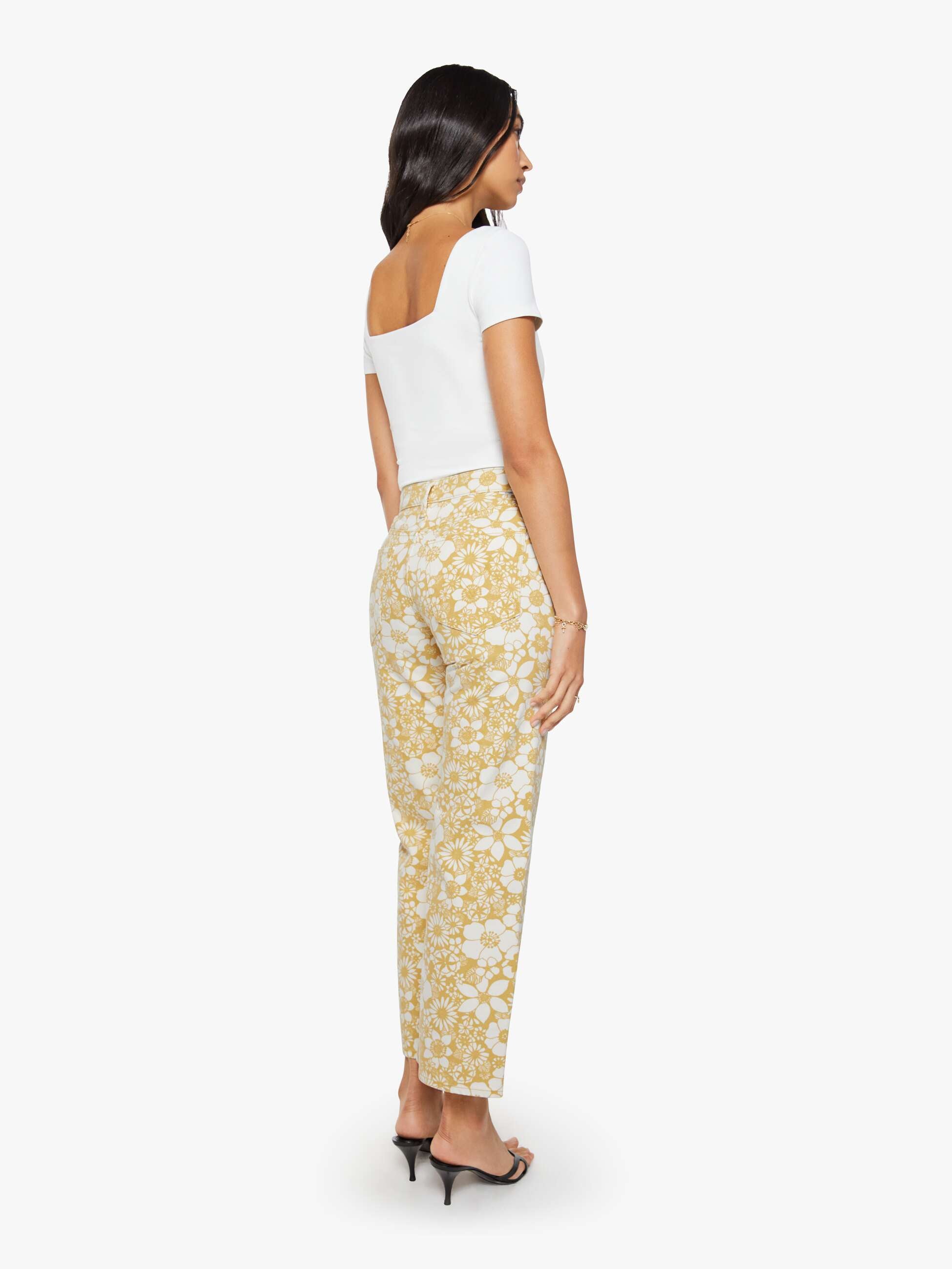 The Mid Rise Rambler Zip Ankle - Floral Notes | MOTHER DENIM