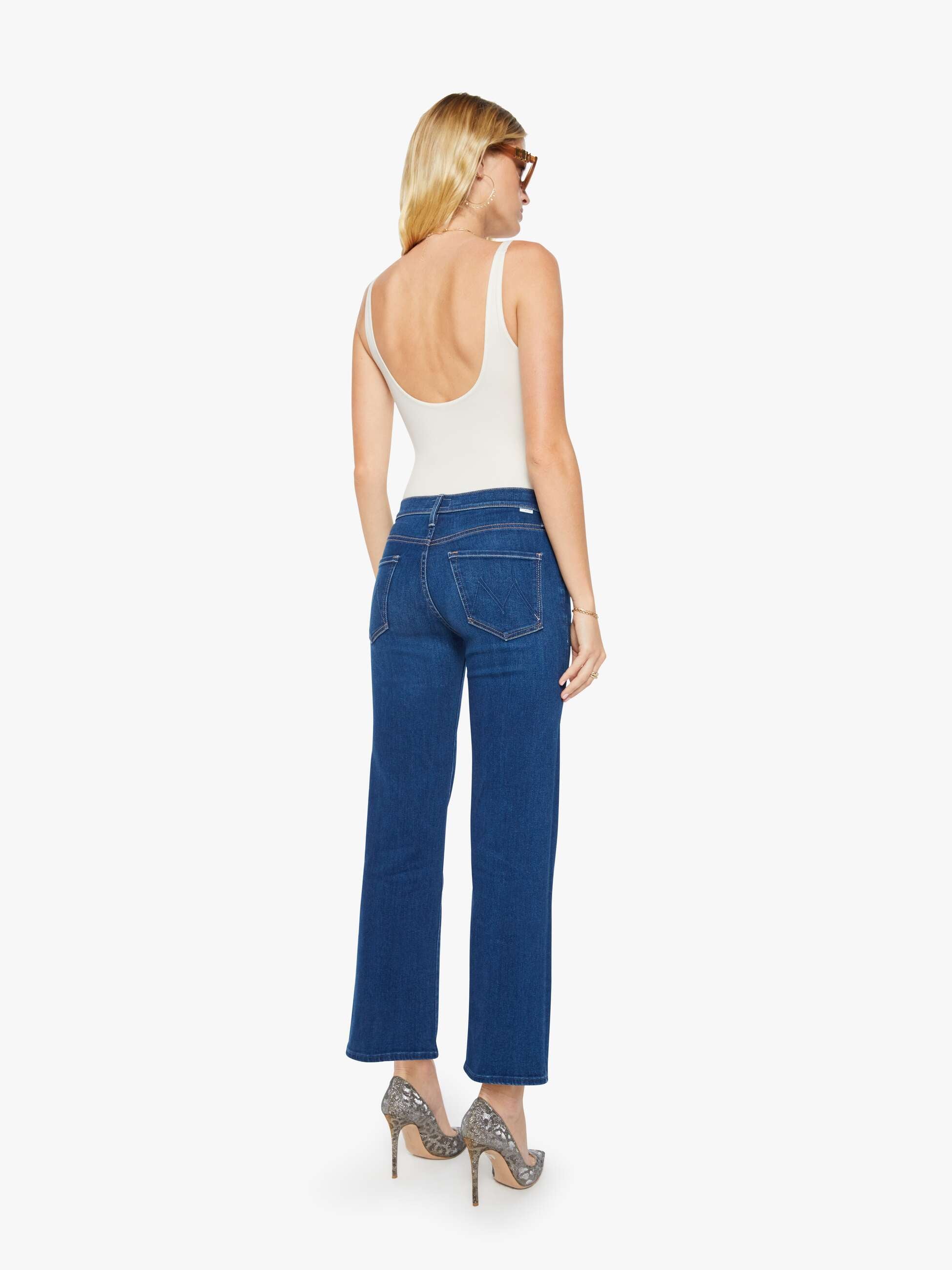 The Mid Rise Rambler Zip Flood - Pinkies Up! | MOTHER DENIM