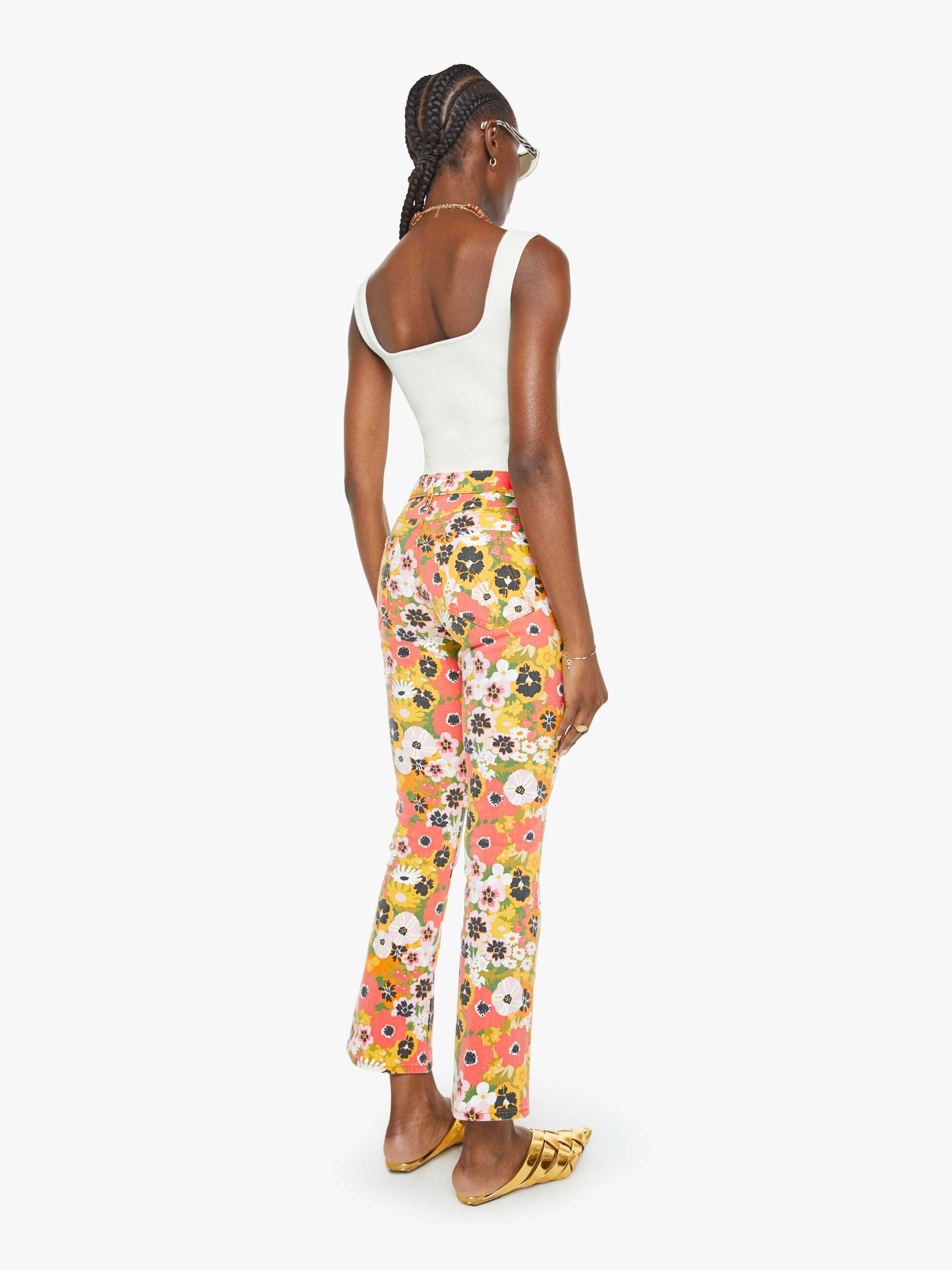 The Mid Rise Smokin' Double Flood - Flowers Al Fresco | MOTHER DENIM