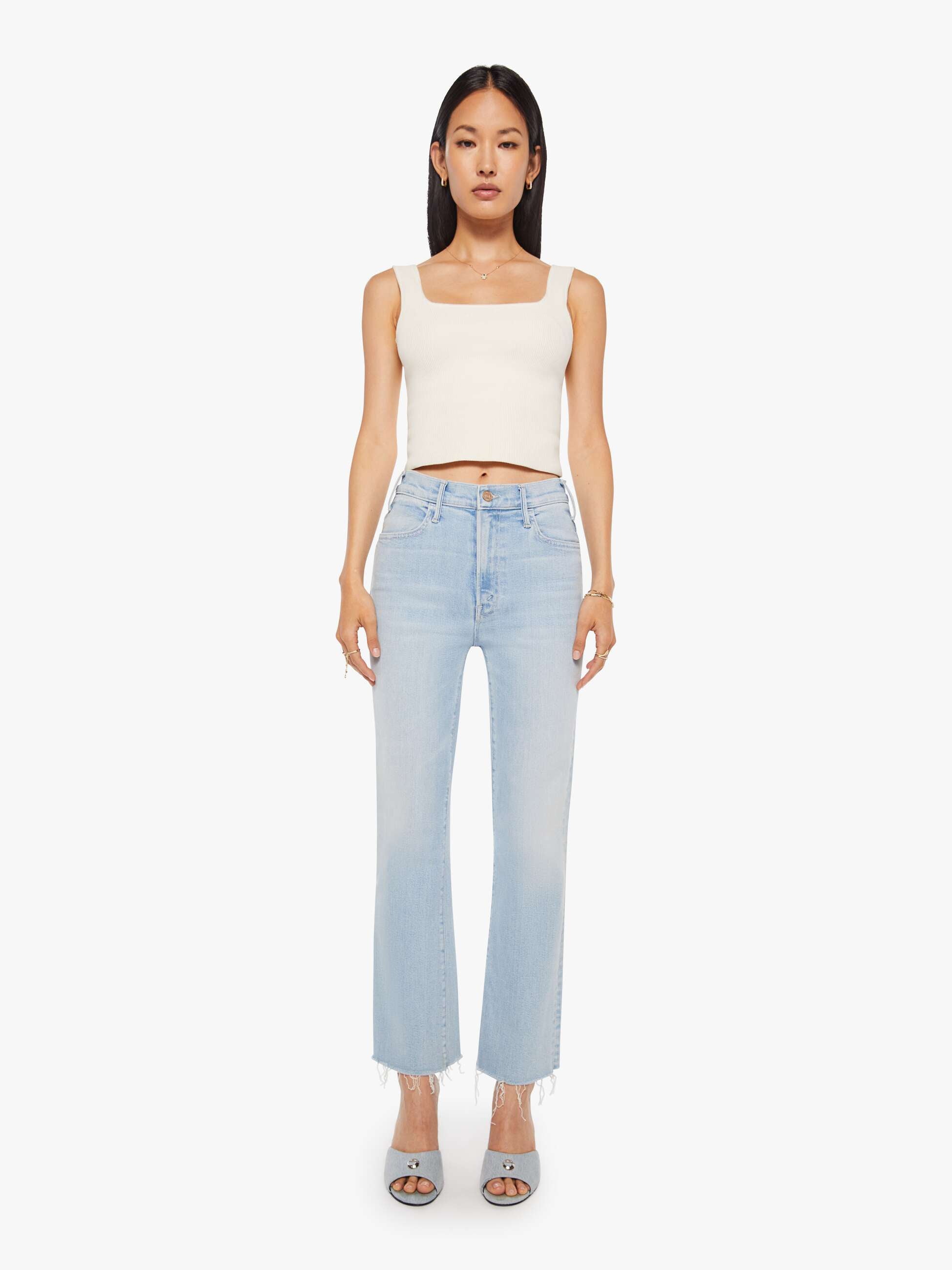 The Hustler Ankle Fray - Ball's In Your Court | MOTHER DENIM