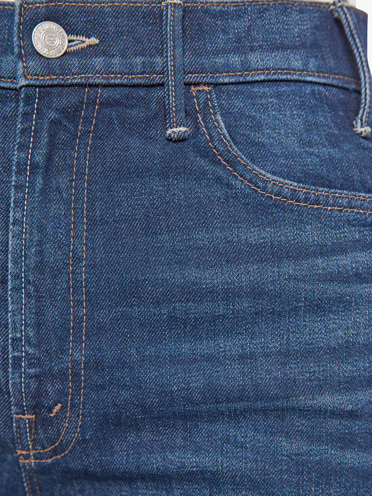 Swatch view of a woman wide leg jeans with a high rise, zip fly and a long 32-inch inseam with an extra-wide cuffed hem.