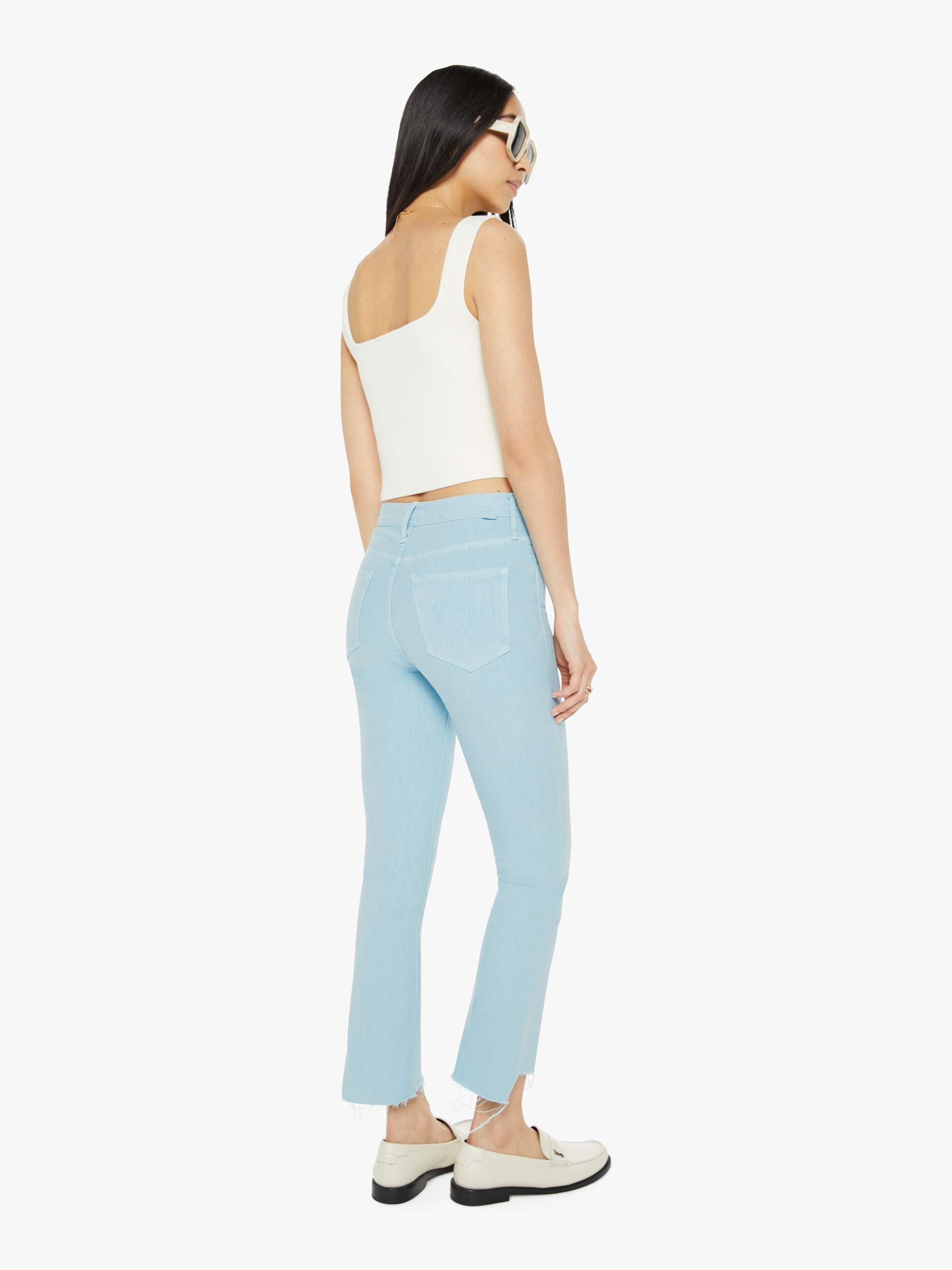 The Insider Crop Step Fray - Chalk It Up- Blue Glow | MOTHER DENIM