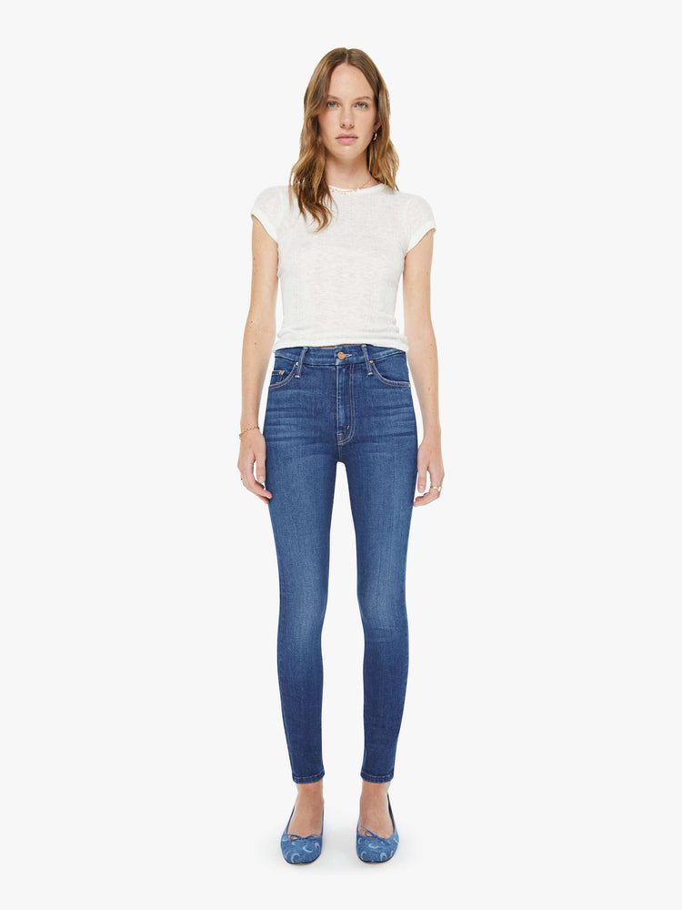 MOTHER High Waisted Looker Cocktail Hour Jeans in Blue MOTHER High Waisted Looker Cocktail Hour Jeans in Blue