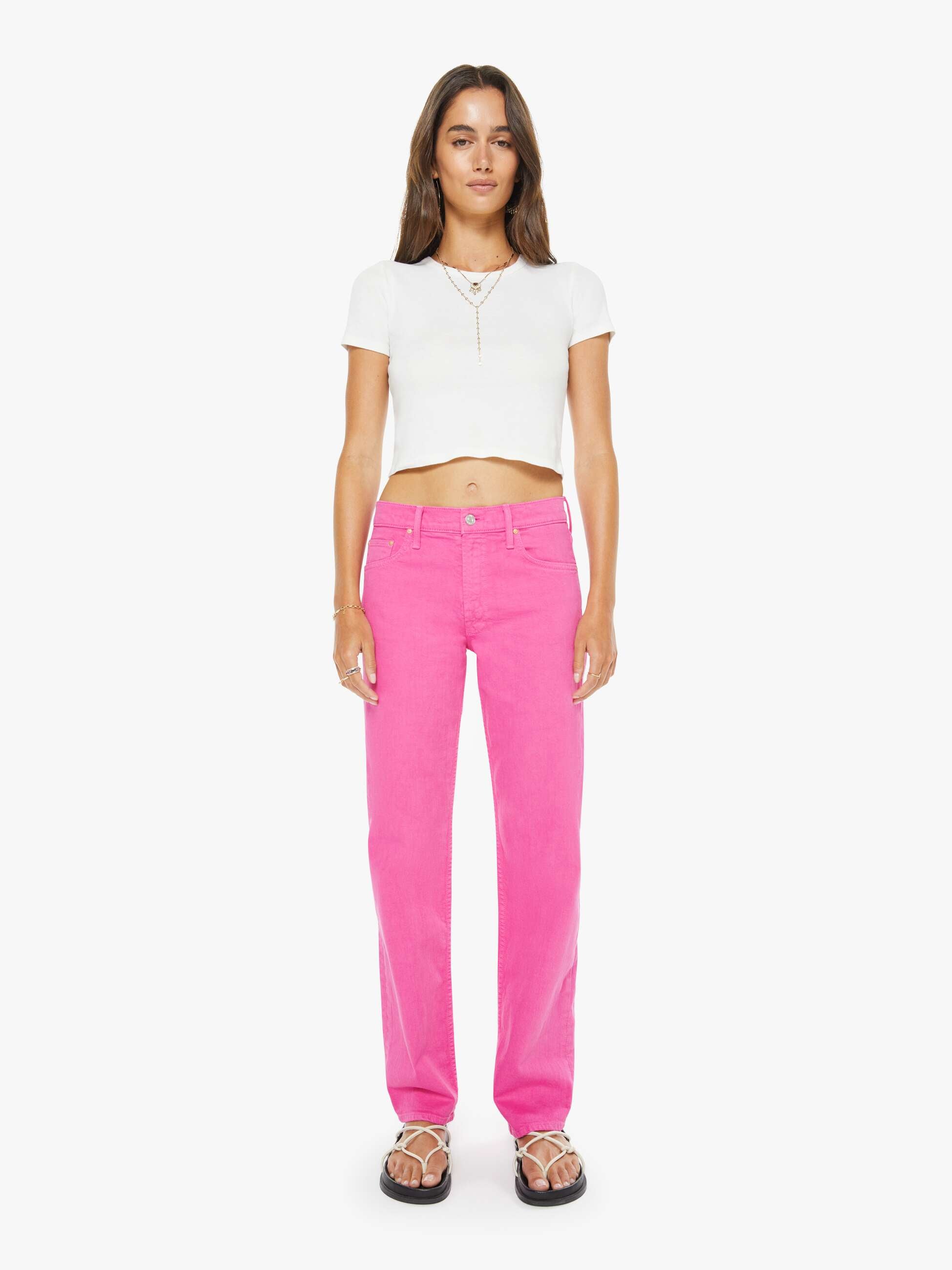 The Newbie Skimp - The Devil May Care - Shocking Pink | MOTHER DENIM