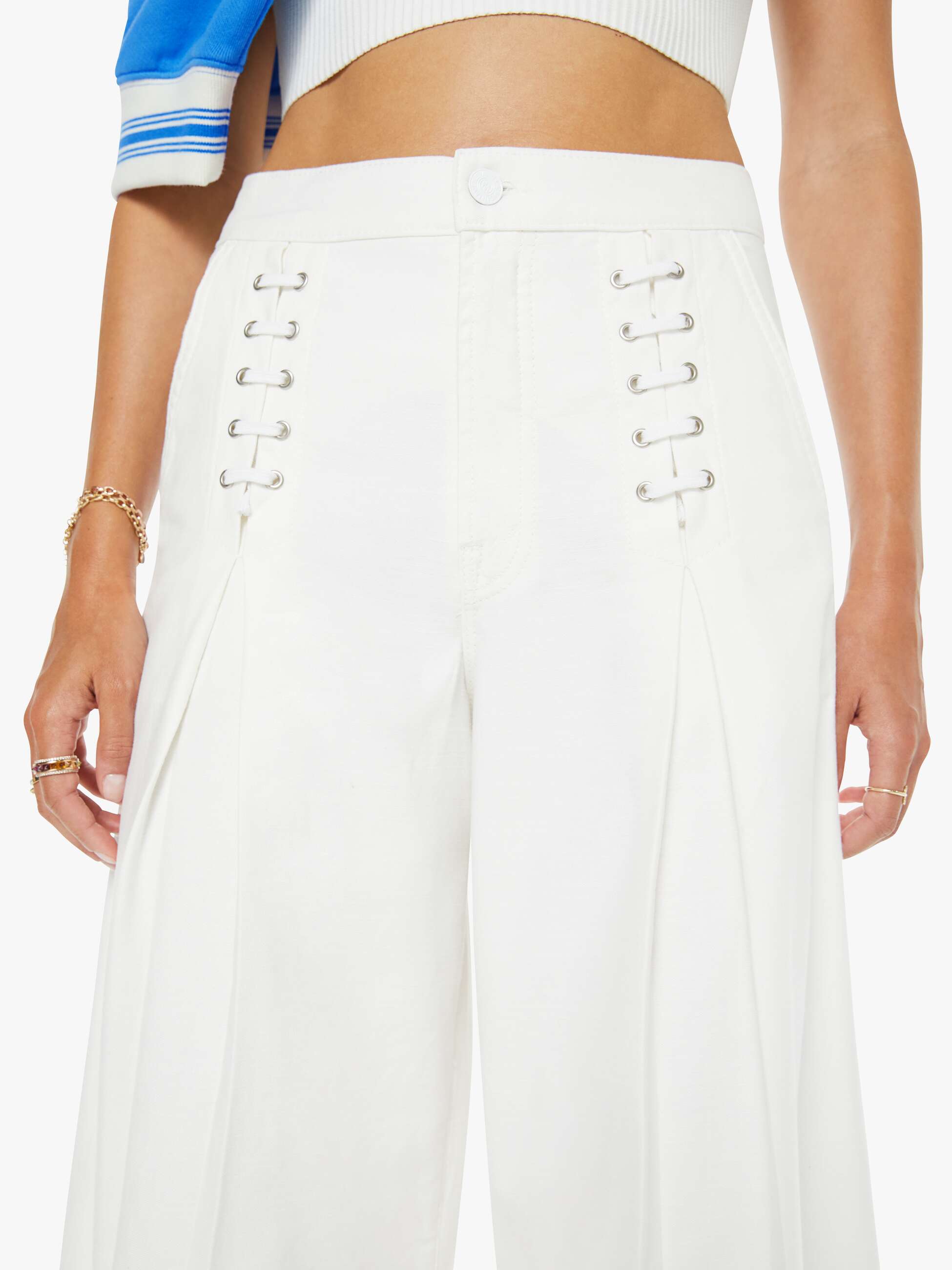 The Undercover Lace Up Sneak - Sir, No Sir! - White | MOTHER DENIM