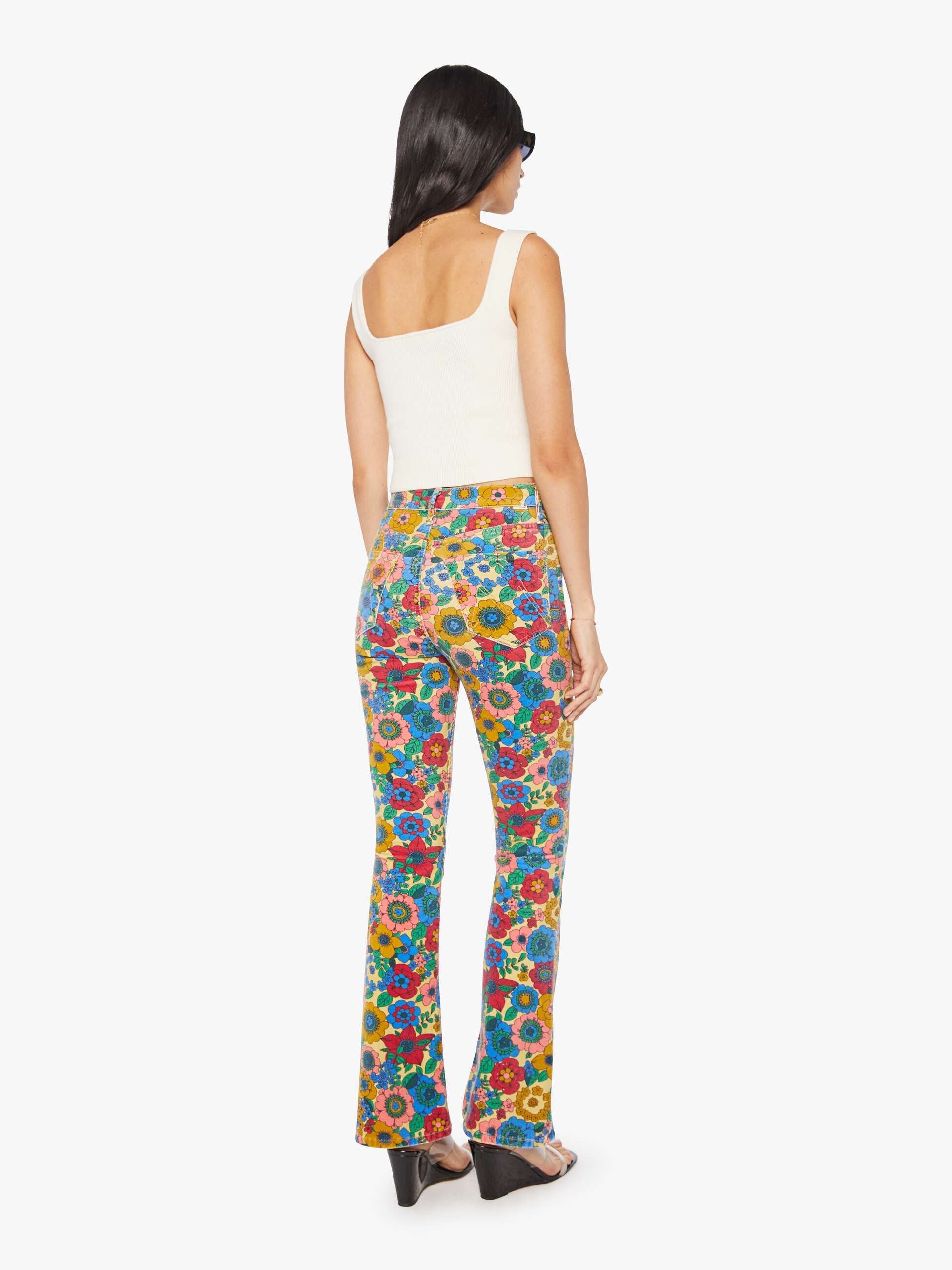 High Waisted Weekender Skimp - Track And Flower Fields | MOTHER DENIM