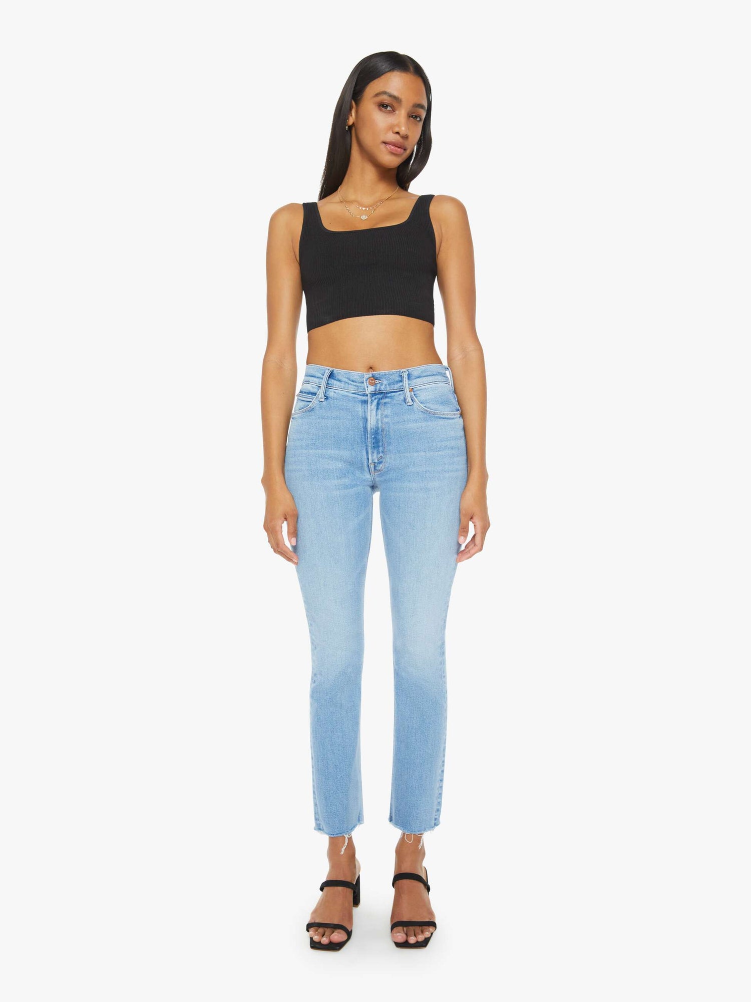 Mother Mid Rise Dazzler Ankle Fray Jean 1906-1008 main image 0