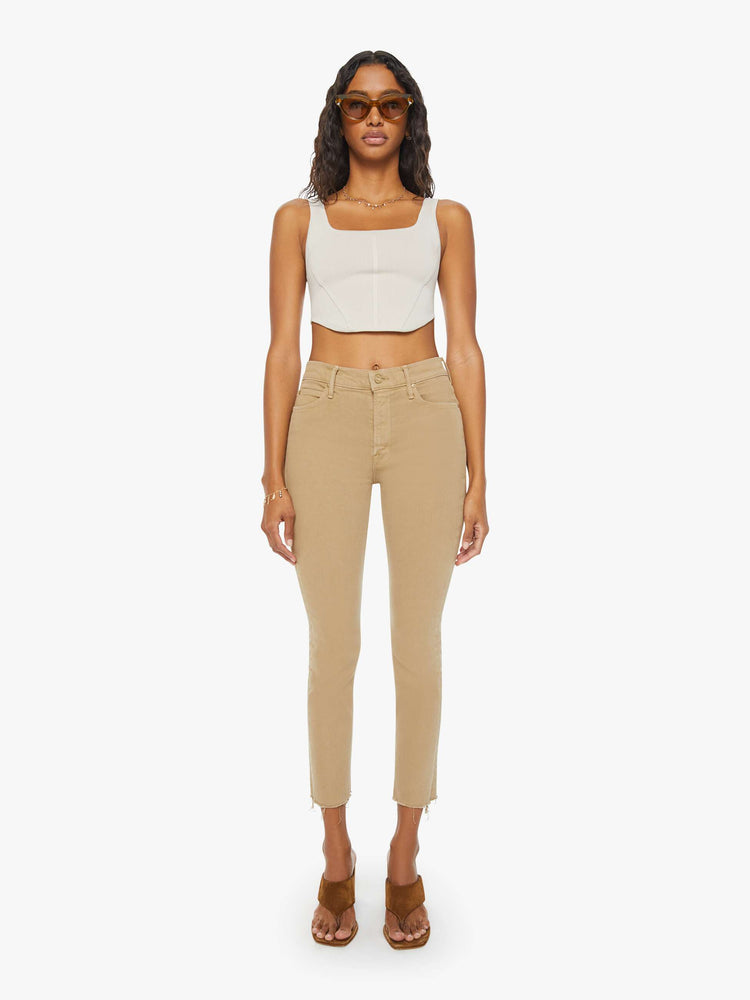THE MID RISE DAZZLER ANKLE FRAY PRAIRIE SAND | MOTHER DENIM