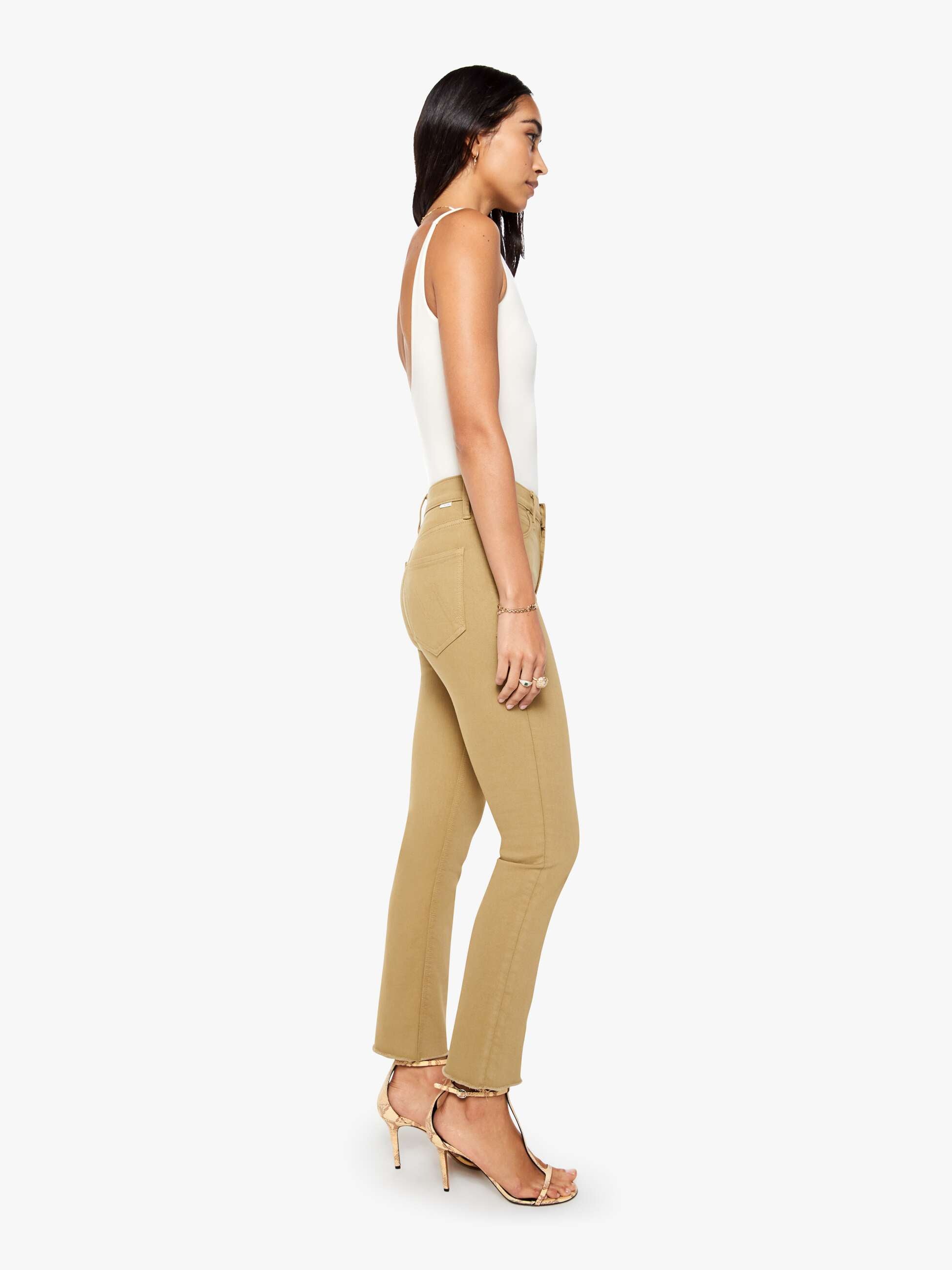 The Mid Rise Dazzler Ankle Fray - Prairie Sand | MOTHER DENIM
