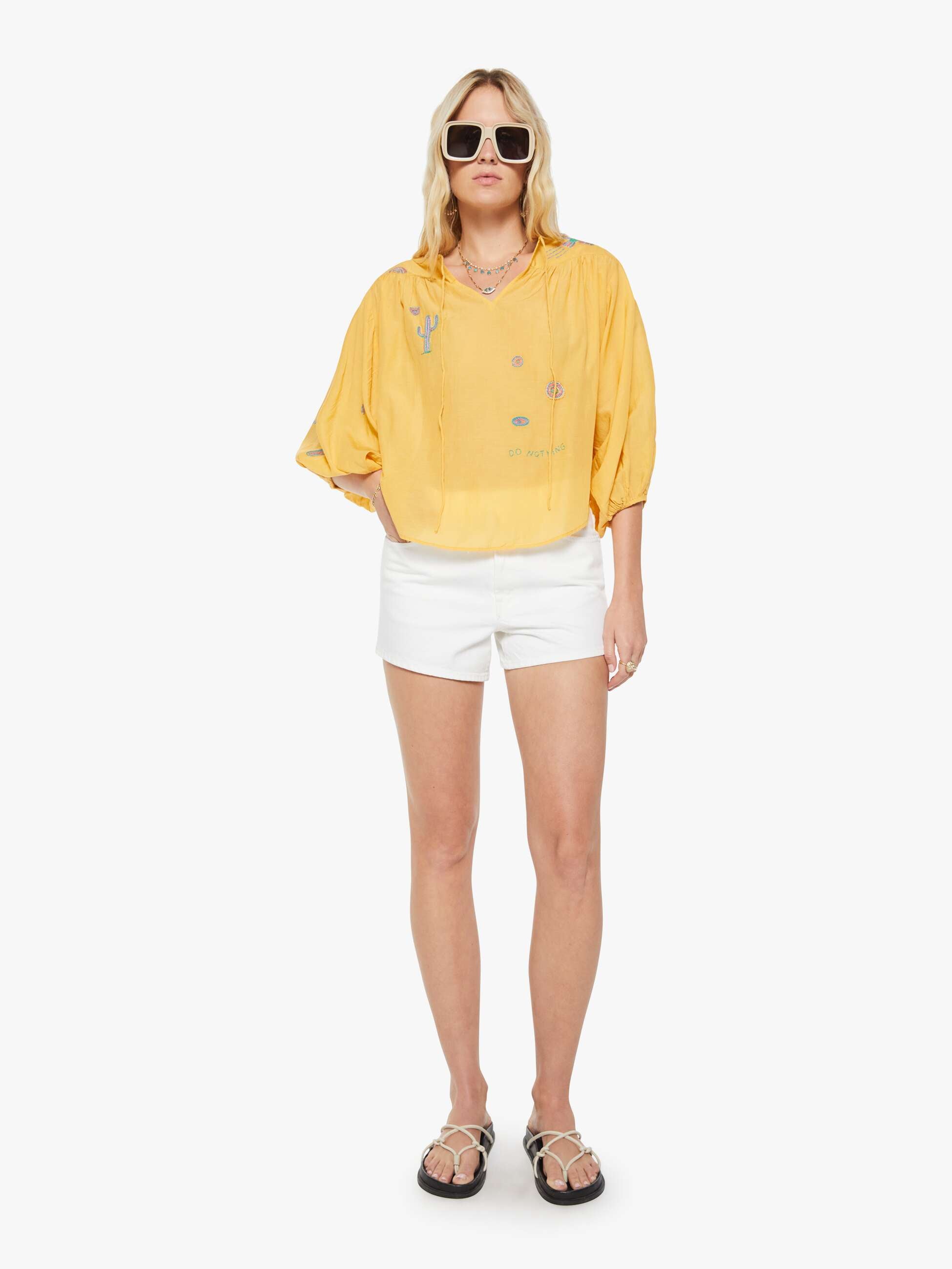 The Breeze Yoke Top - Golden Apricot | MOTHER DENIM