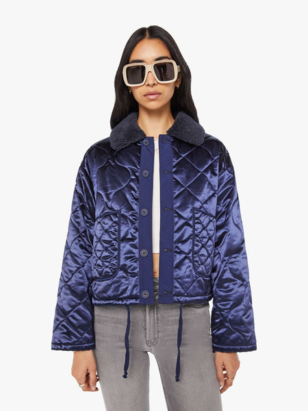 エムミーエメ Bijou ribbon down jacket blue エムミーエメ Bijou