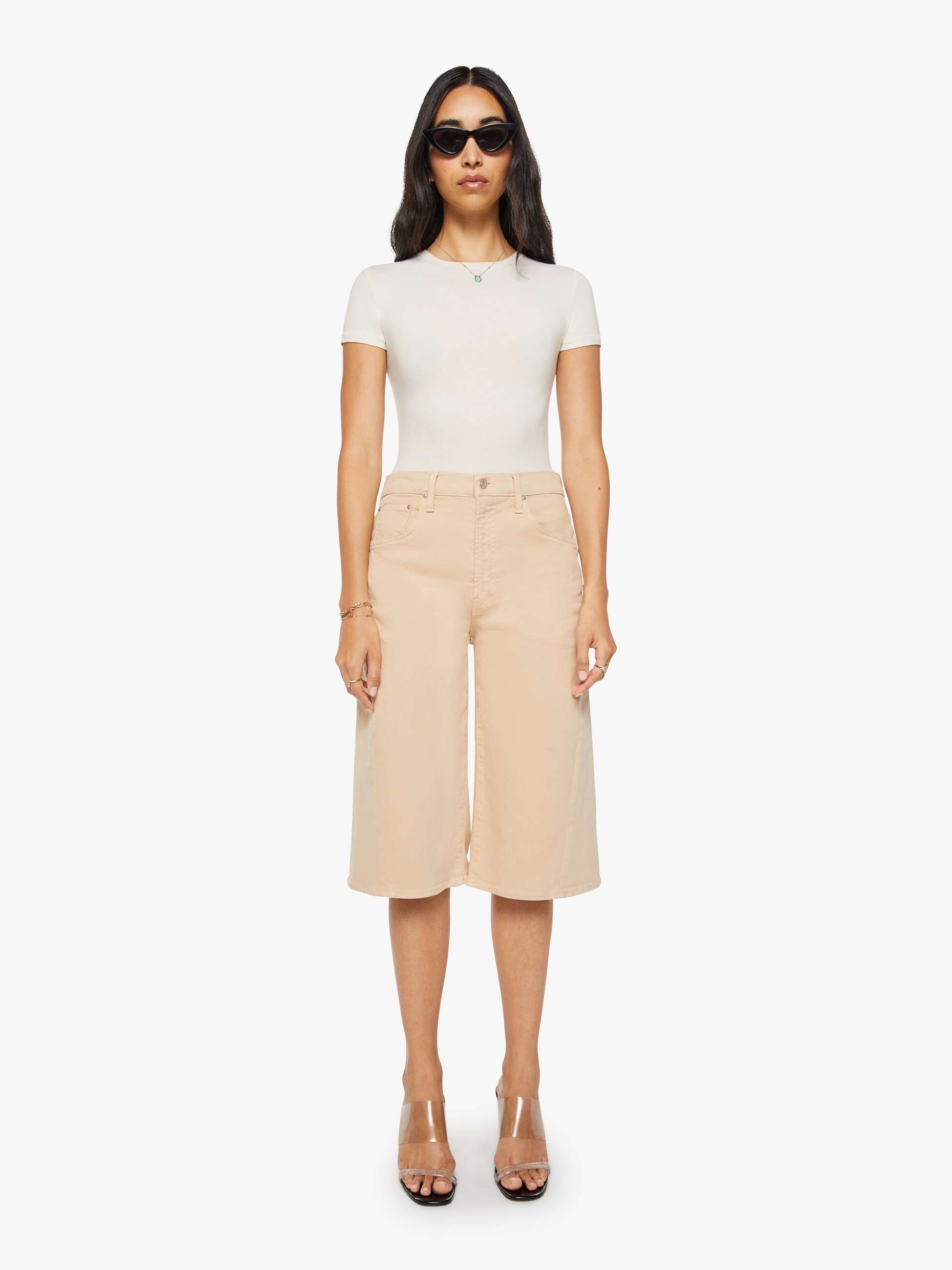 mom The Whole Lot Twist Zip - Play Date - Almond Buff | MOTHER DENIM
