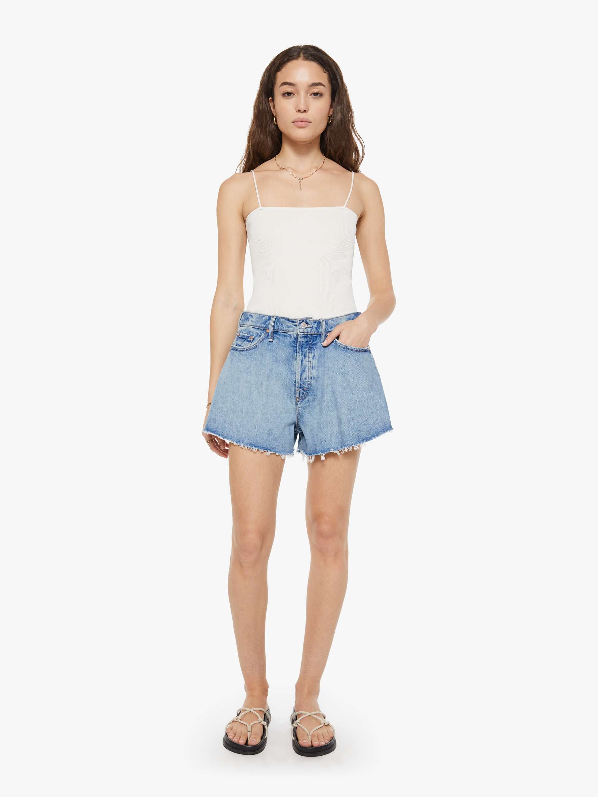 The Flutter Short Fray - I Confess With Heart | MOTHER DENIM