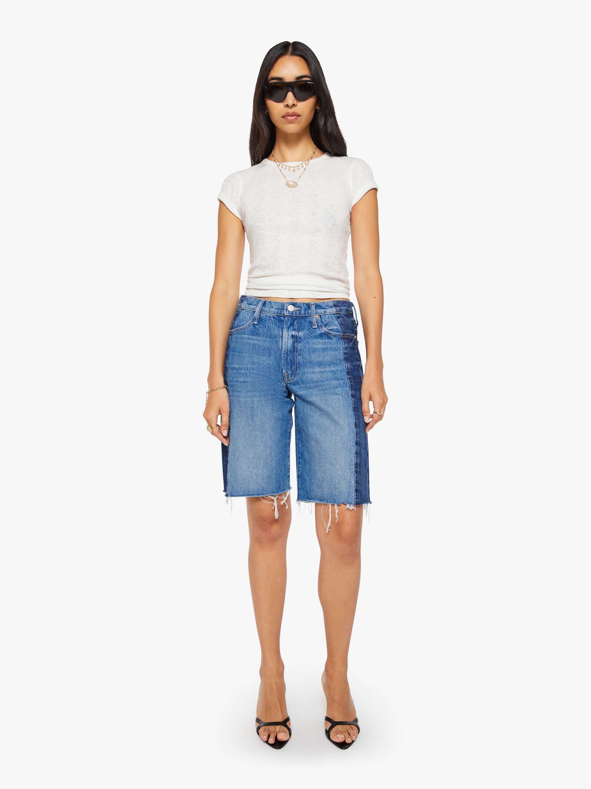 The Mid Rise Maven Bermuda Fray - Double Stacked | MOTHER DENIM