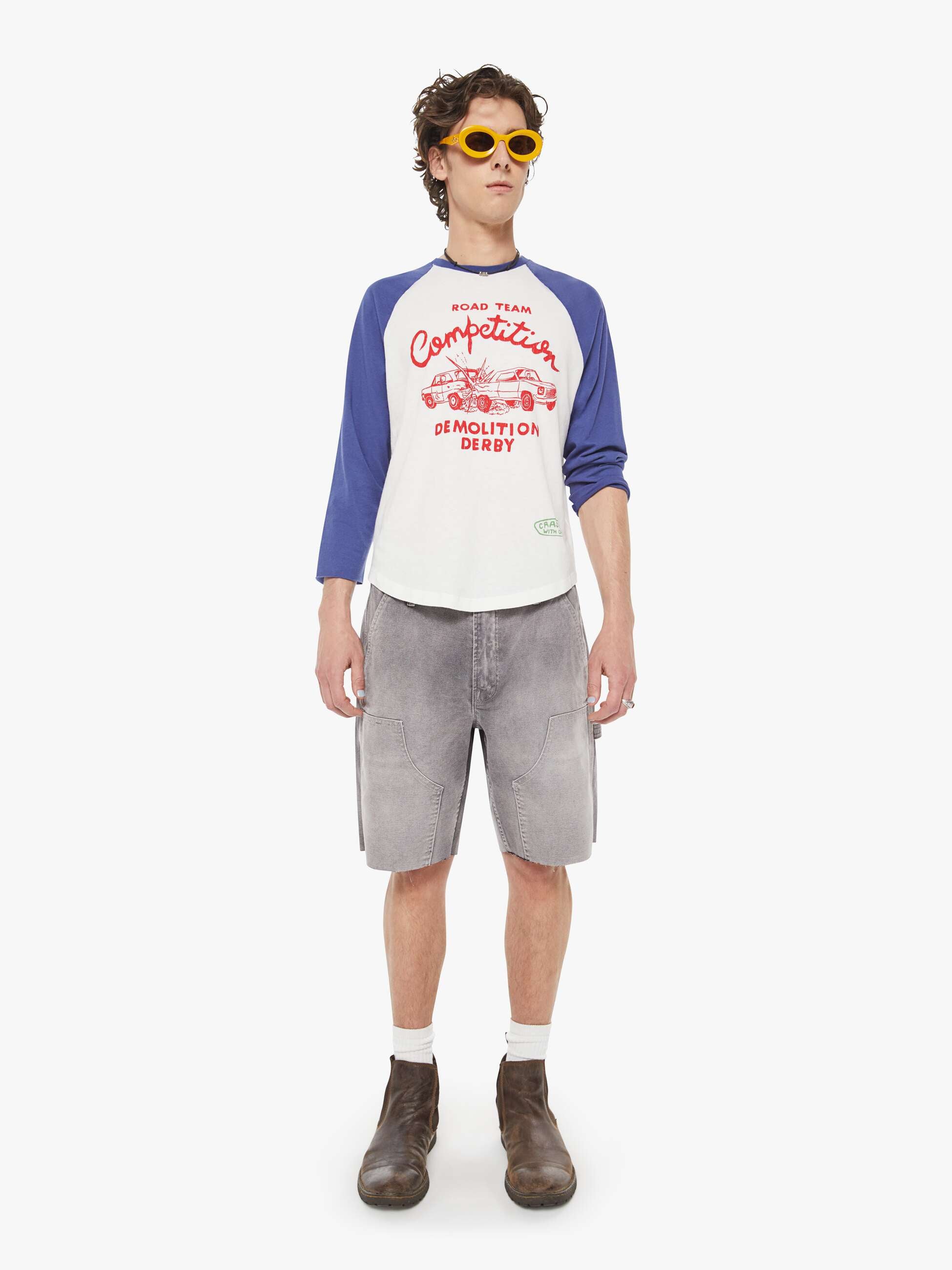 The Slugger 3Qtr Fray - Road Team | MOTHER DENIM
