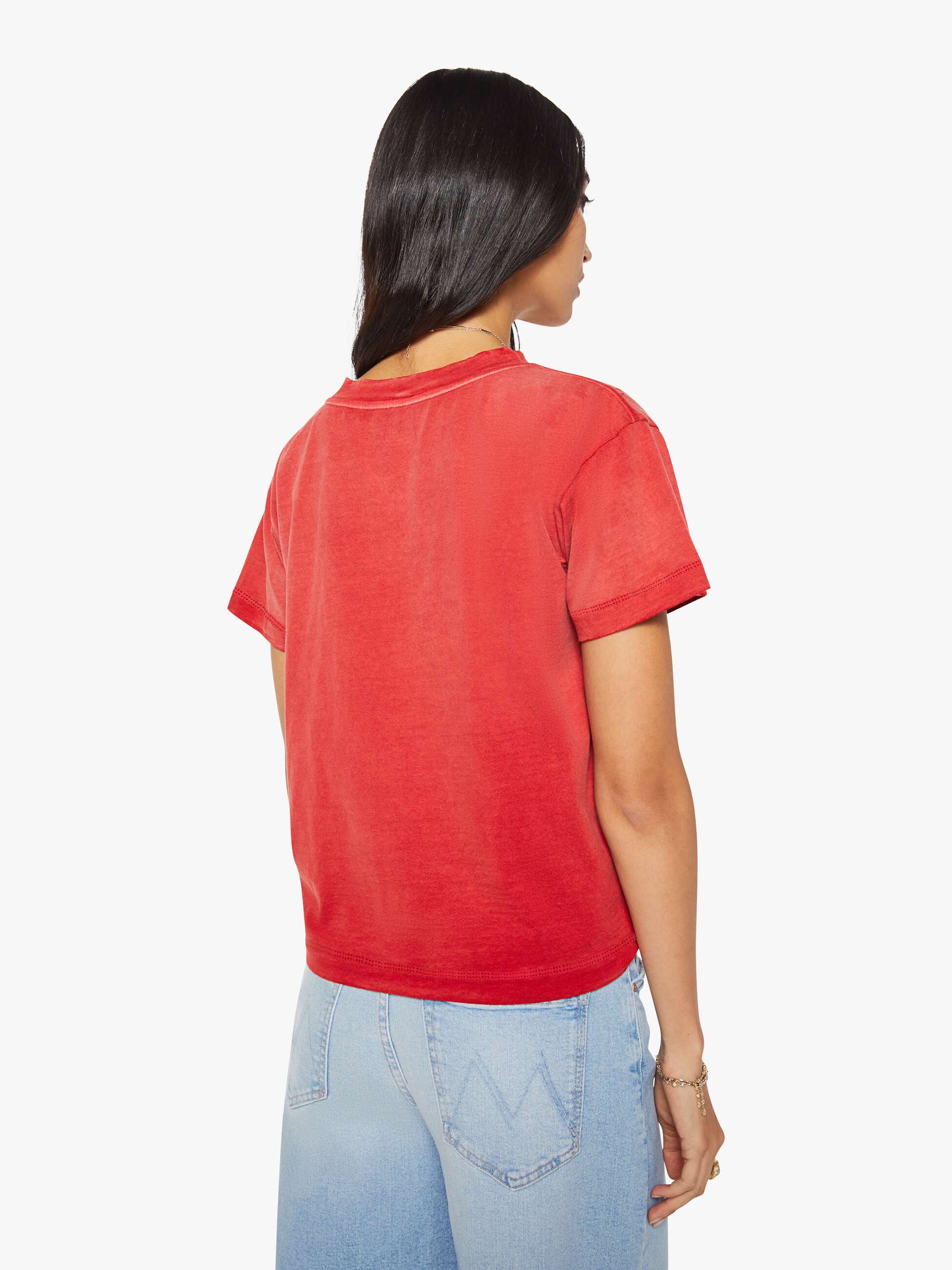The Cuffed Pocket Sinful - Tomato Red | MOTHER DENIM