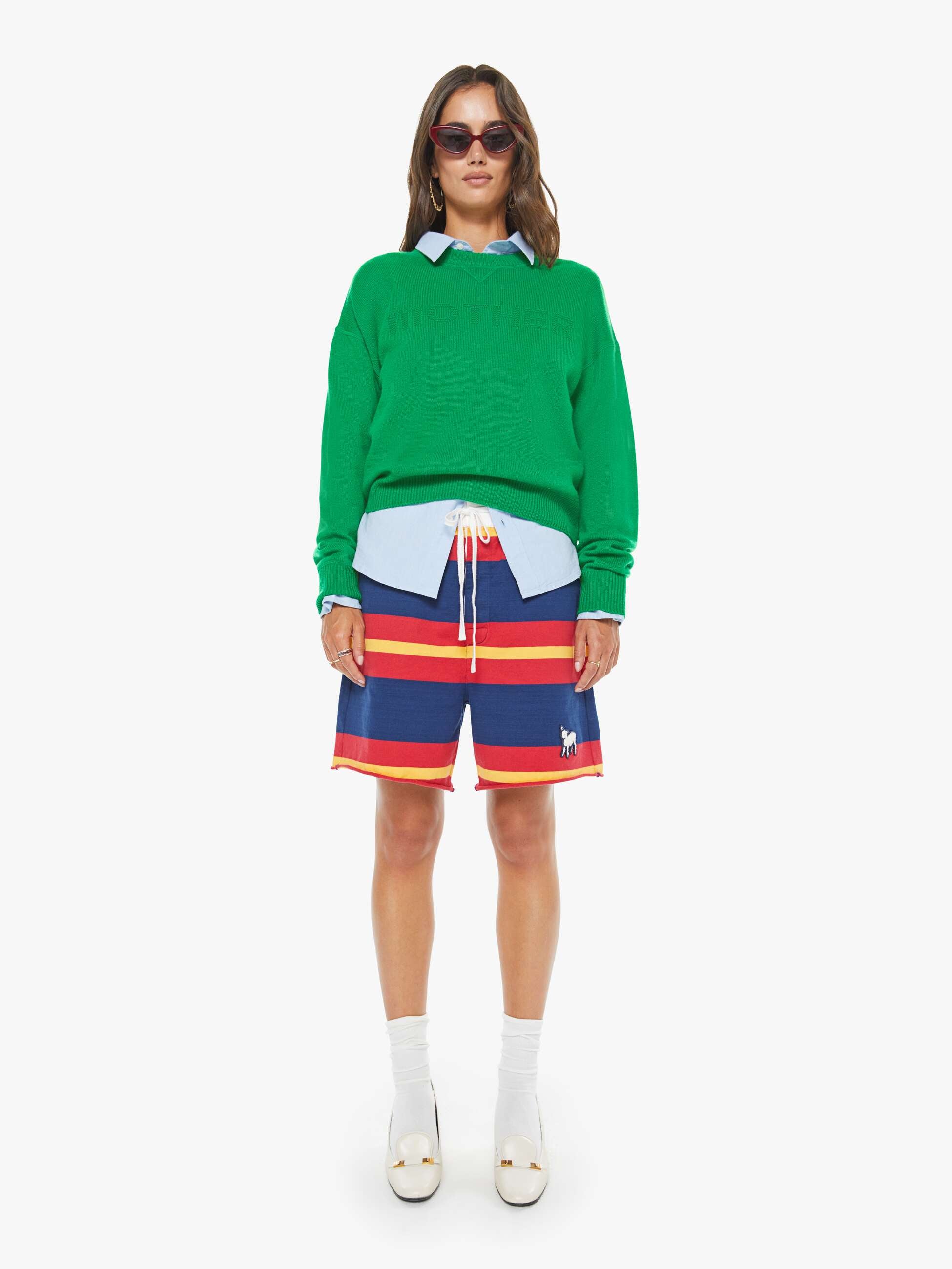 The Logo Jumper - Green | MOTHER DENIM