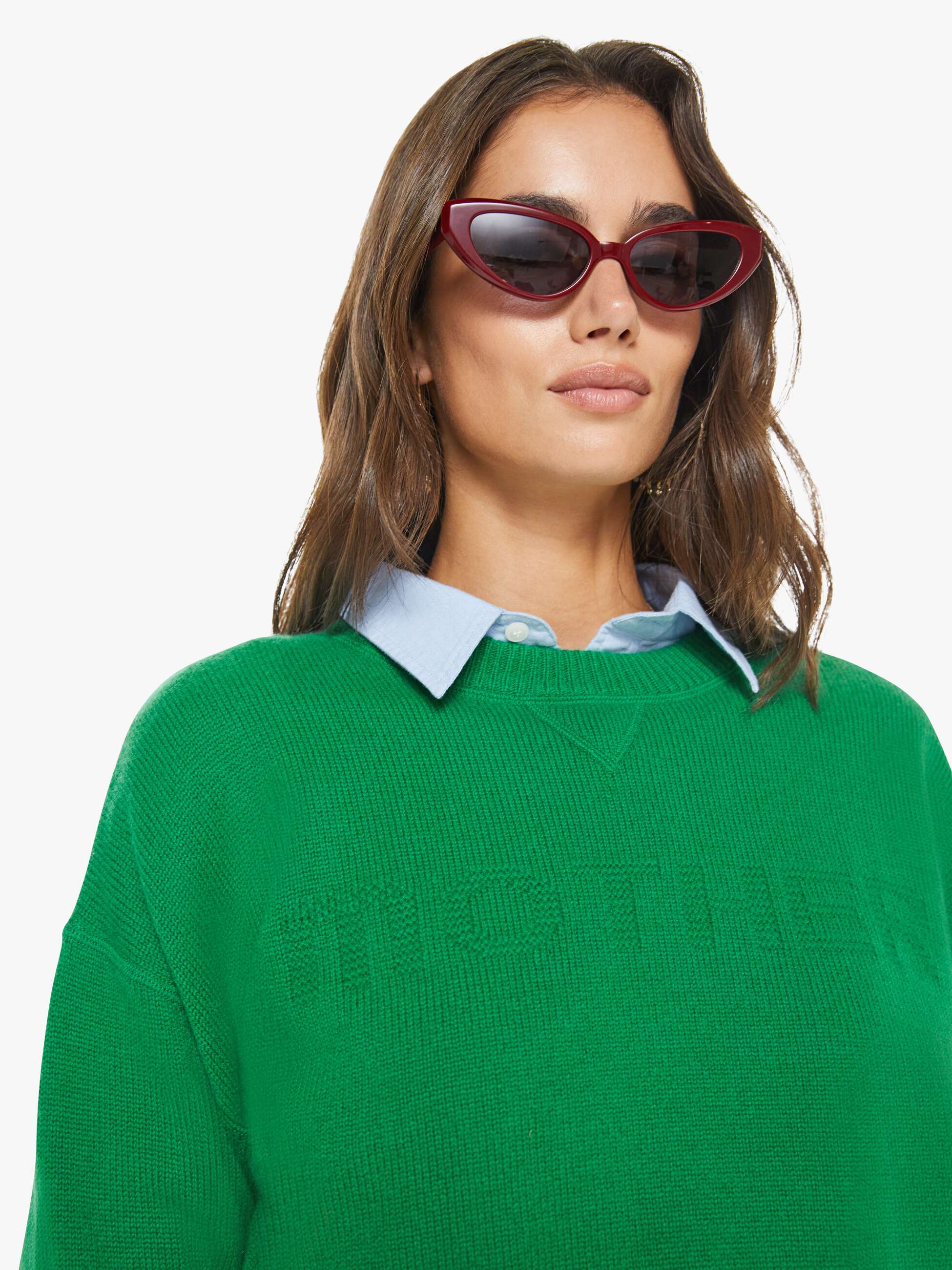 The Logo Jumper - Green | MOTHER DENIM