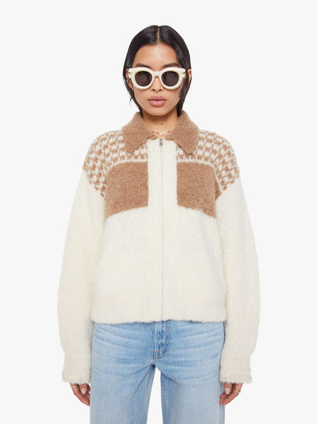 The Zip Raquette Cardigan - Fluff Back | MOTHER DENIM