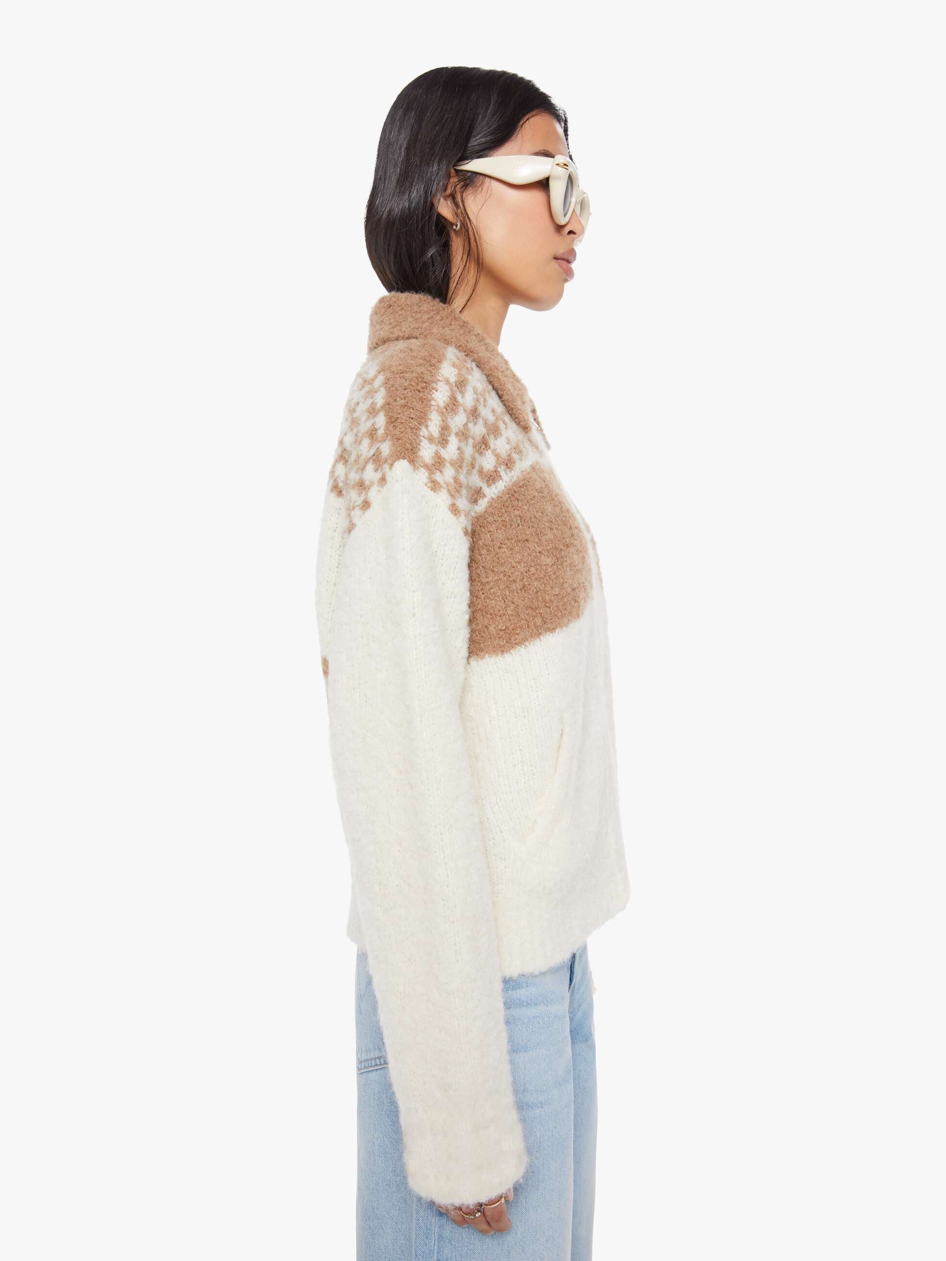 The Zip Raquette Cardigan - Fluff Back | MOTHER DENIM