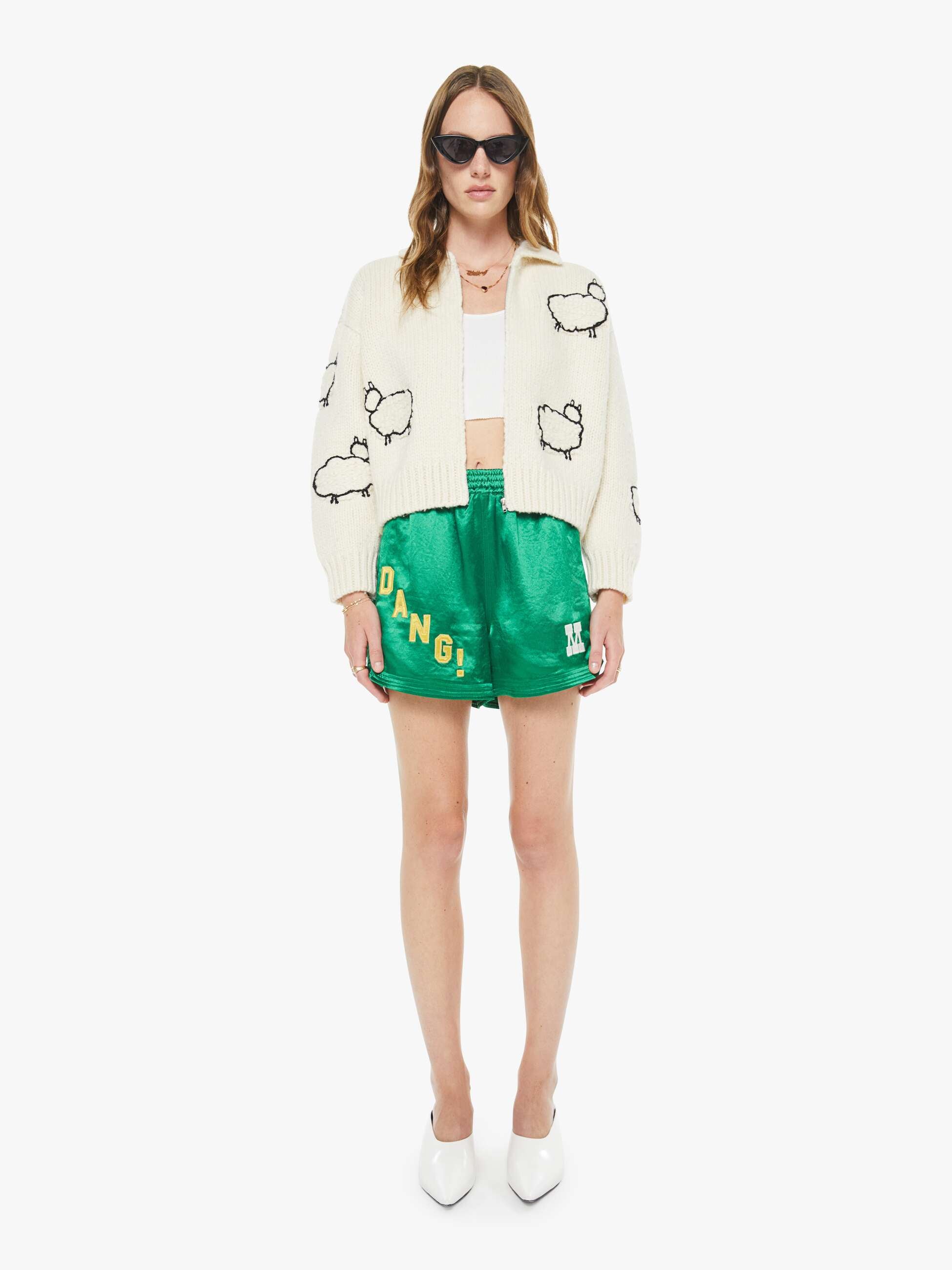 The Crop Raquette Cardigan - Wool Plus The Gang | MOTHER DENIM