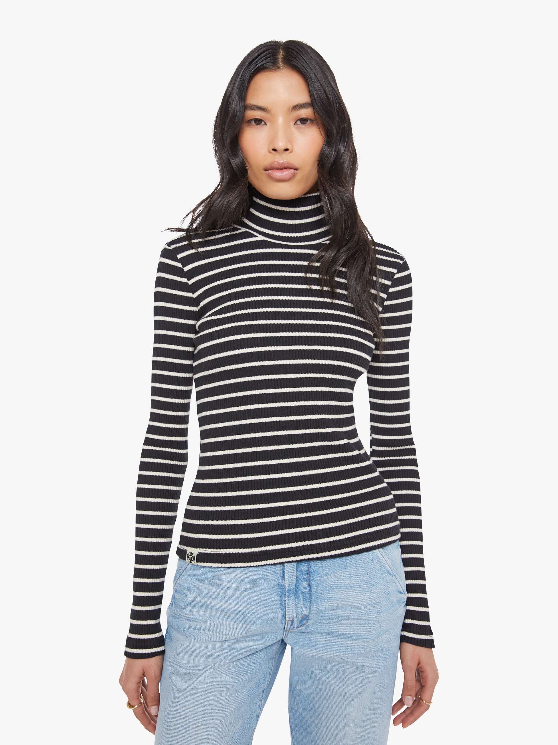 The Long Sleeve Hickey - Black And White Stripe