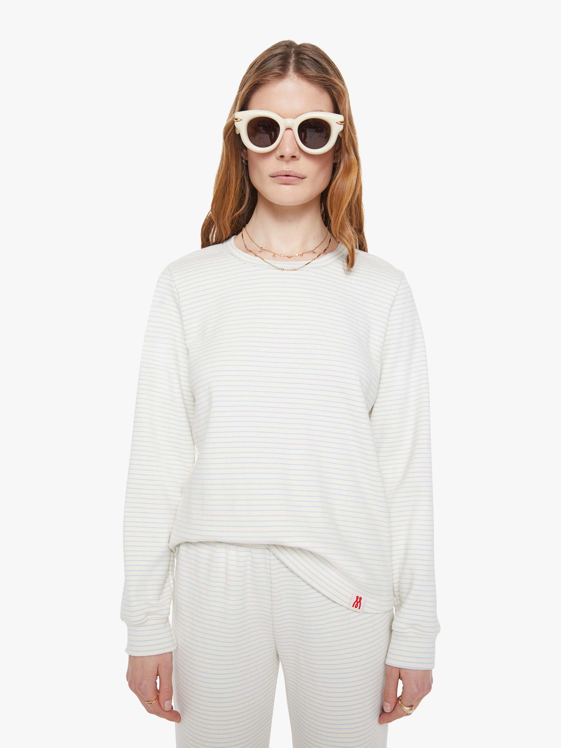 The L/S Boxy Goodie Goodie - Day To Night - White And Blue