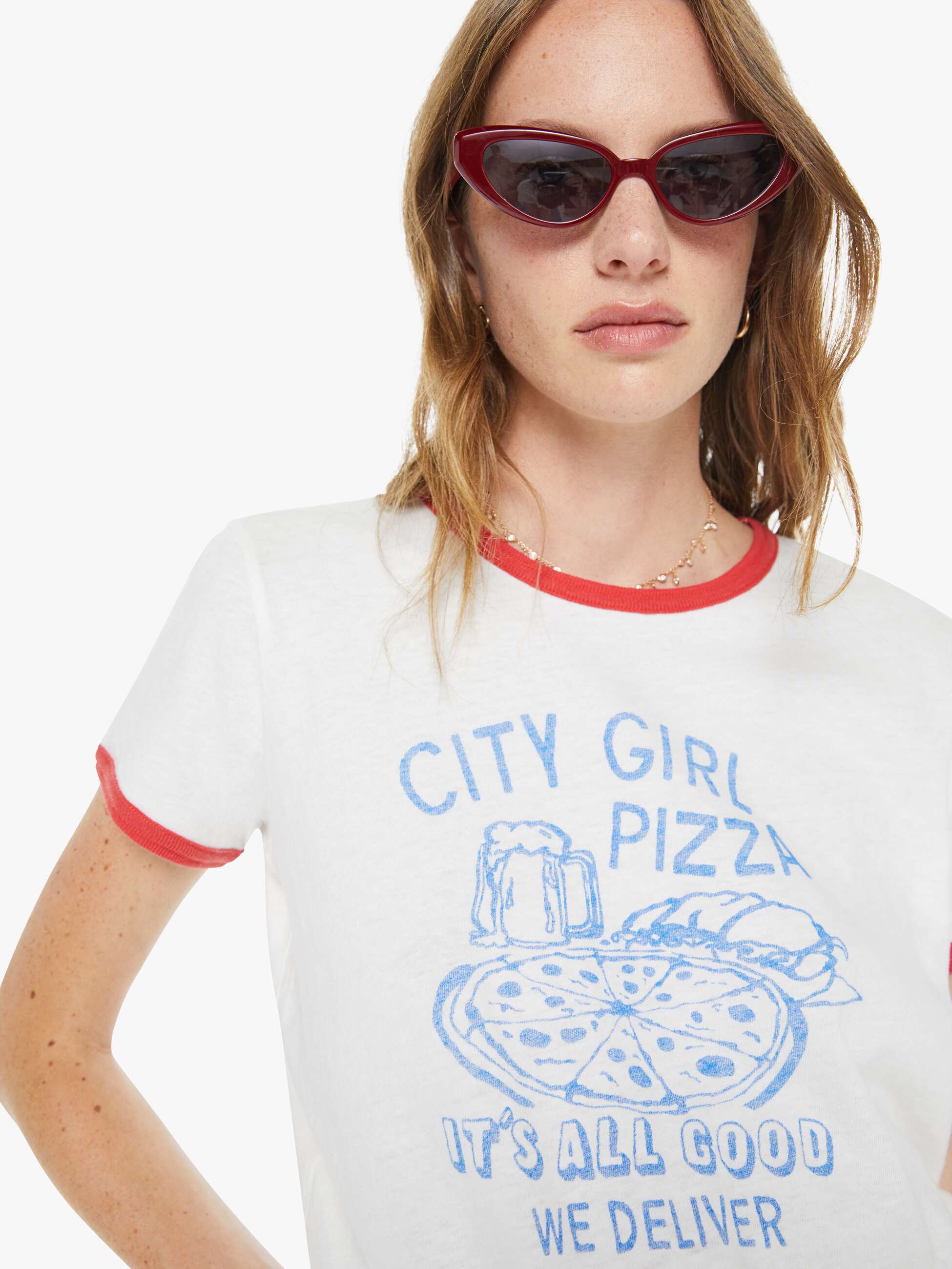 The Lil Goodie Ringer - City Girl Pizza | MOTHER DENIM