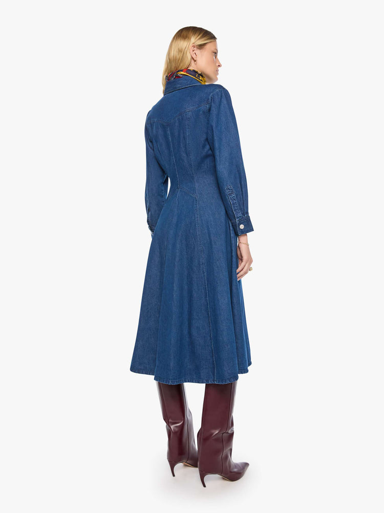 MOTHER The Honor Roll Western Dress Hey Batter in Blue (also S,M,L,XL)