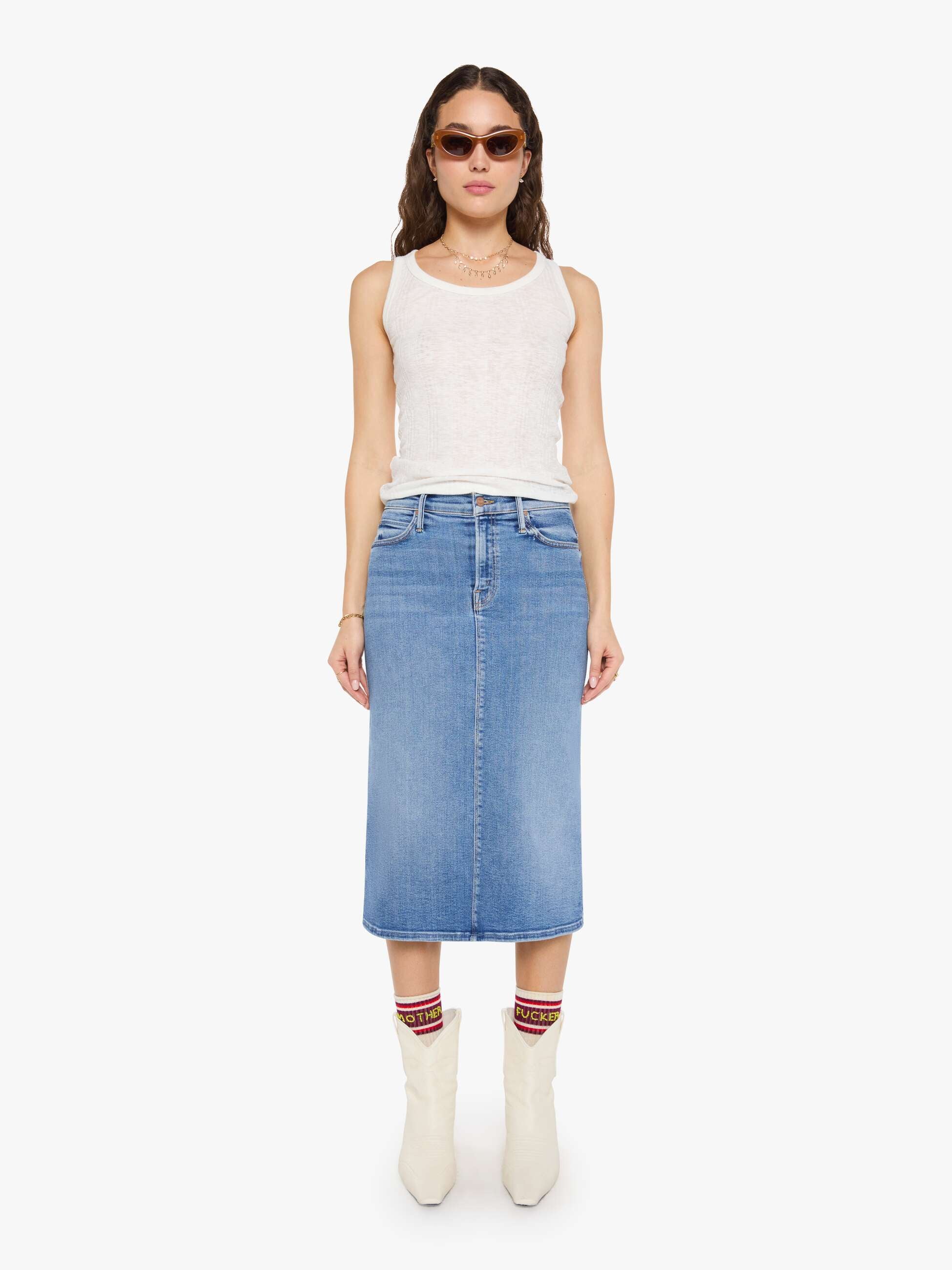 The Swooner Straight A Midi Skirt - Diggin' It