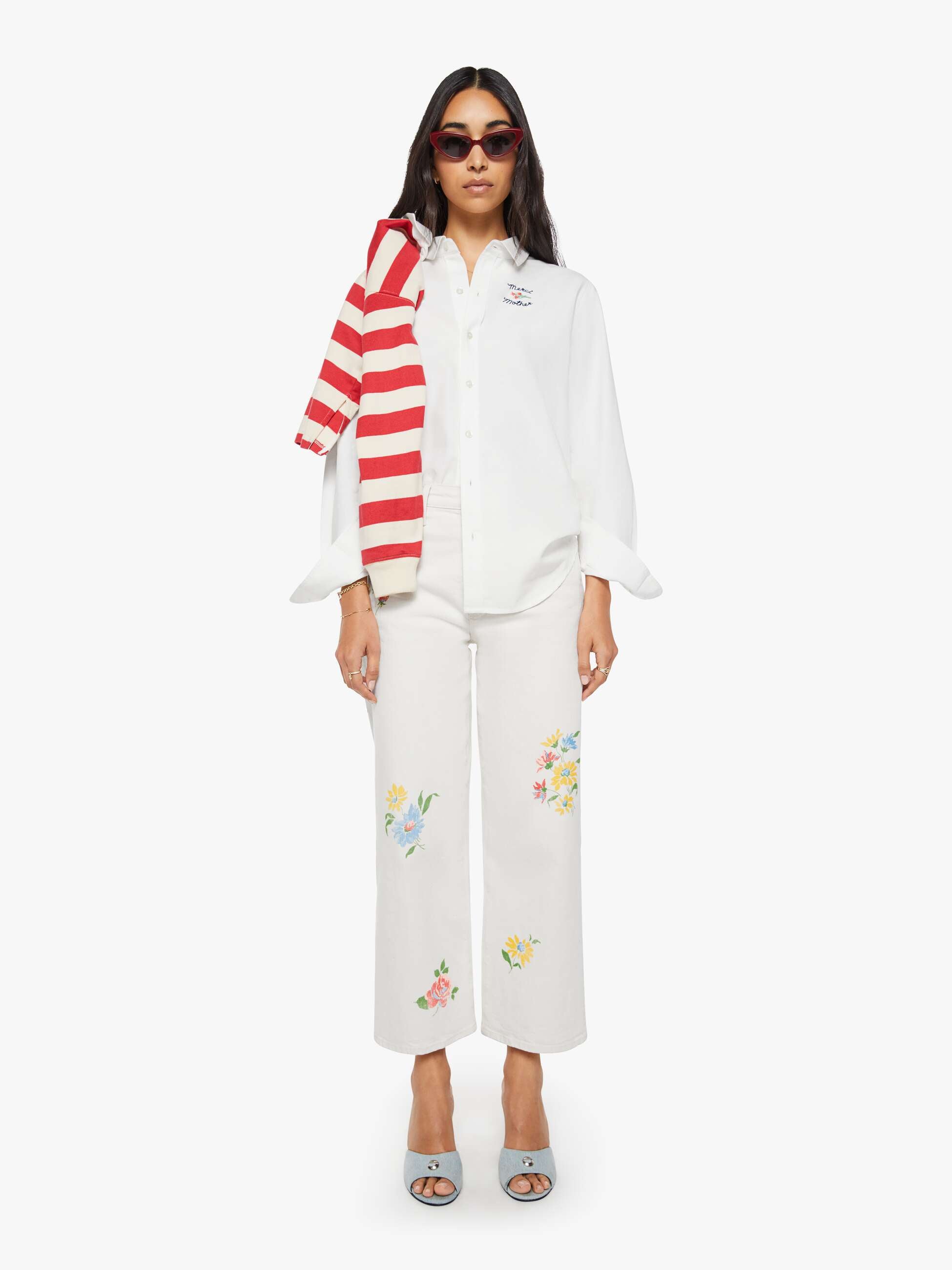 The Mid Rise Rambler Zip Ankle - Floral Notes | MOTHER DENIM