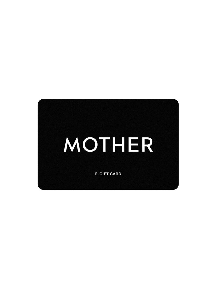 Image of a black gift card with "MOTHER" in white.