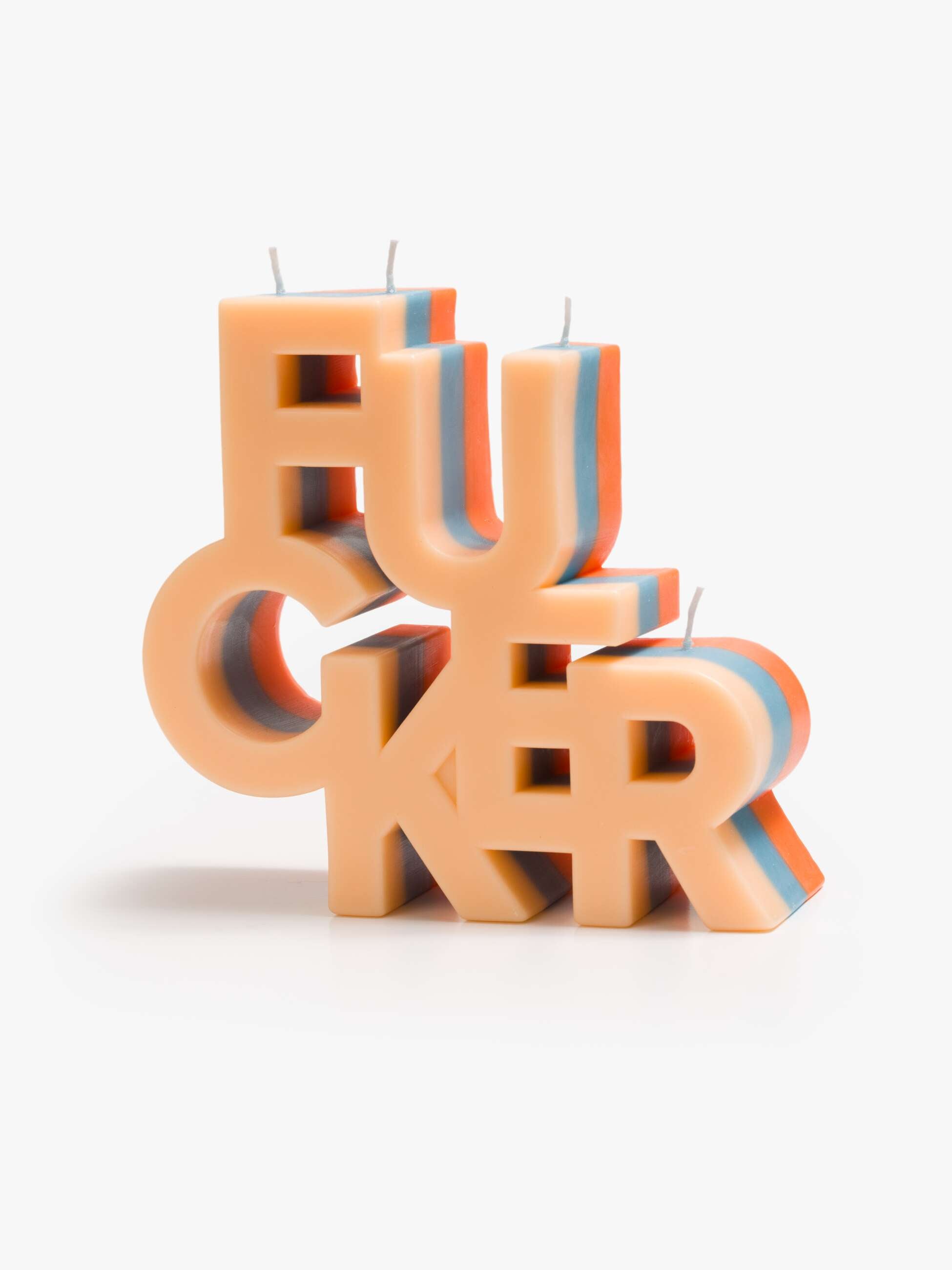 The Burnout F#CKER Candle - Orange Blue Beige