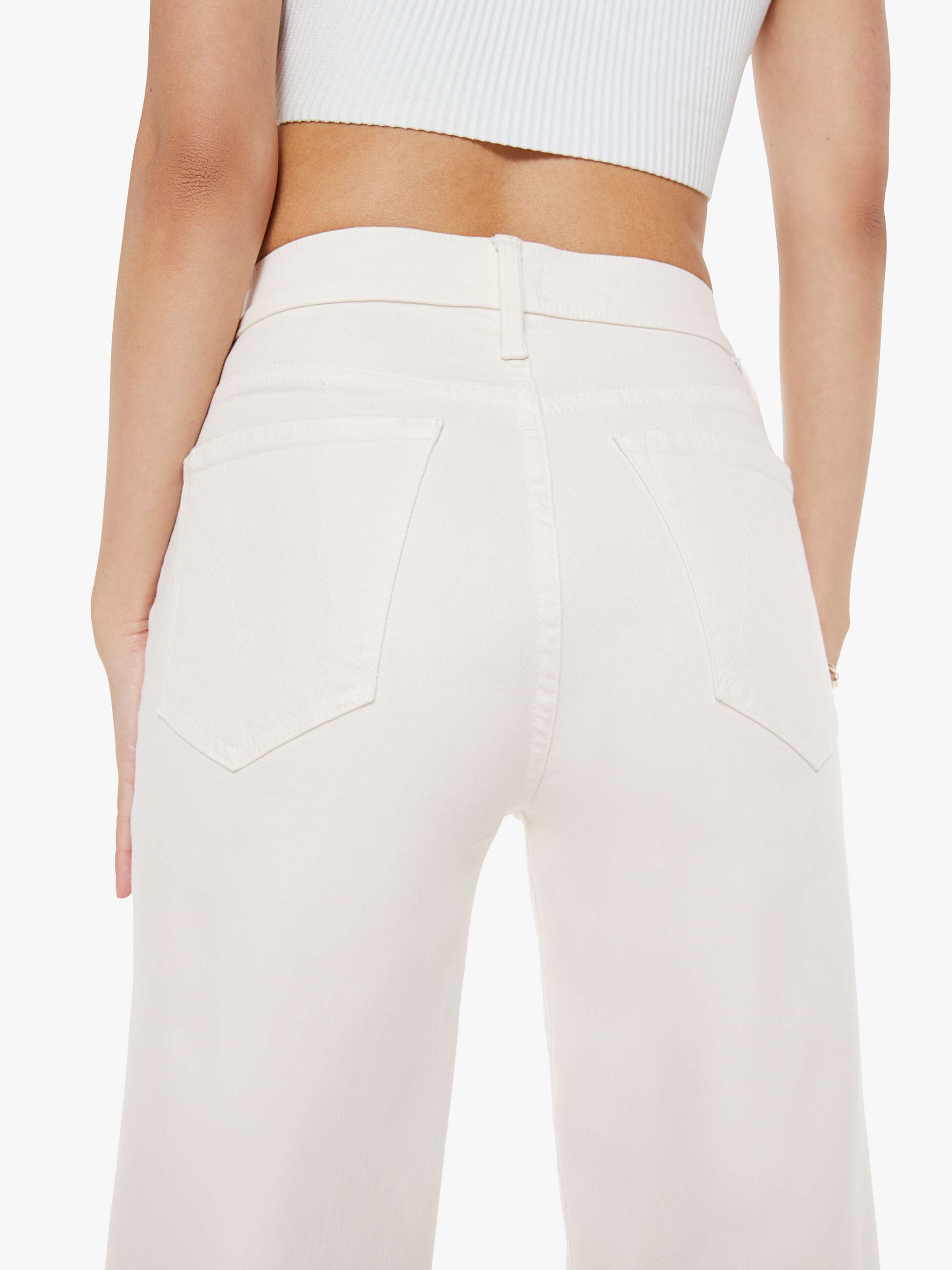 PETITES The Lil Rambler Zip Ankle - Cream Puffs | MOTHER DENIM