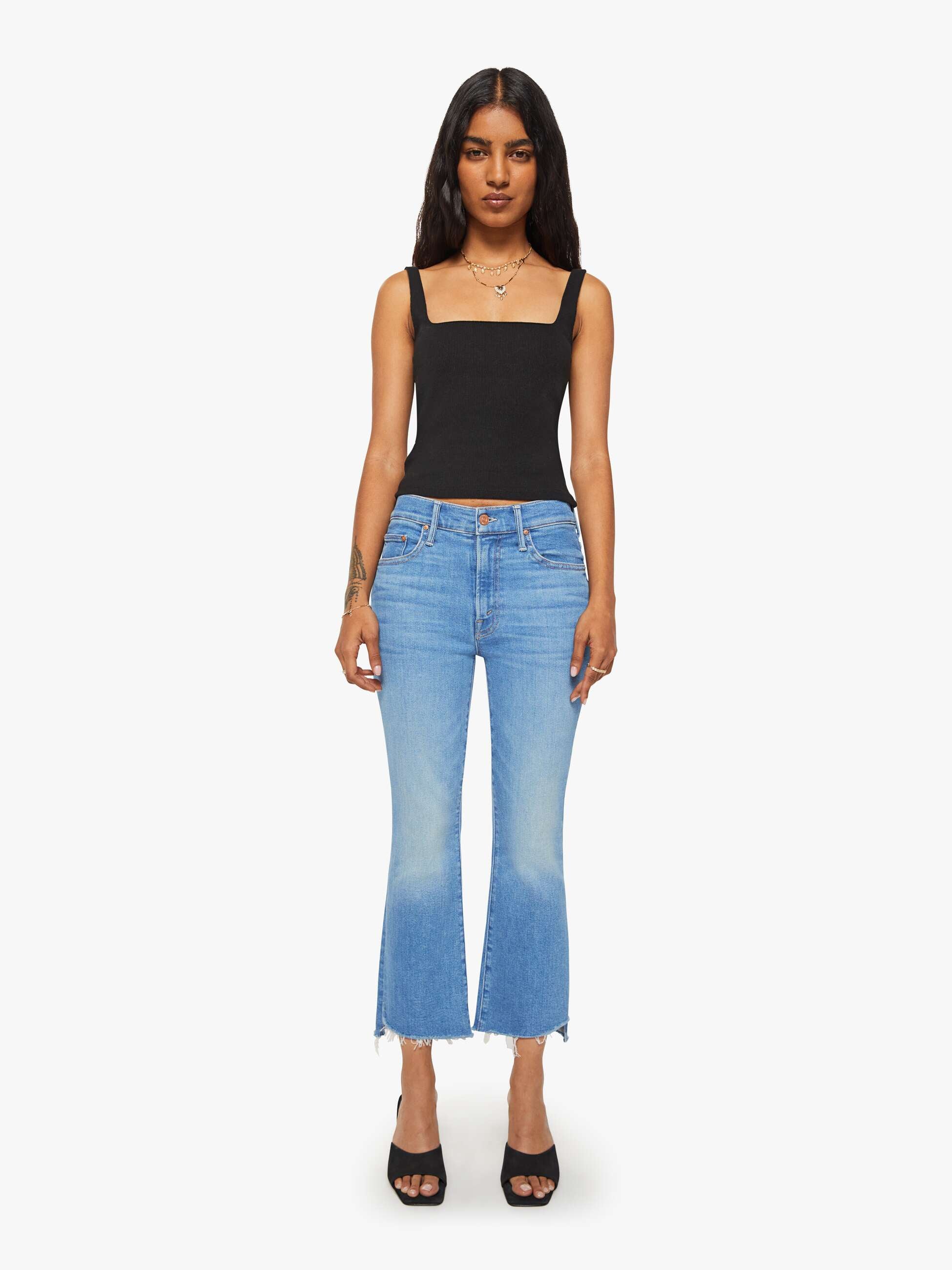 PETITES The Lil Insider Crop Step Fray - Out Of The Blue | MOTHER