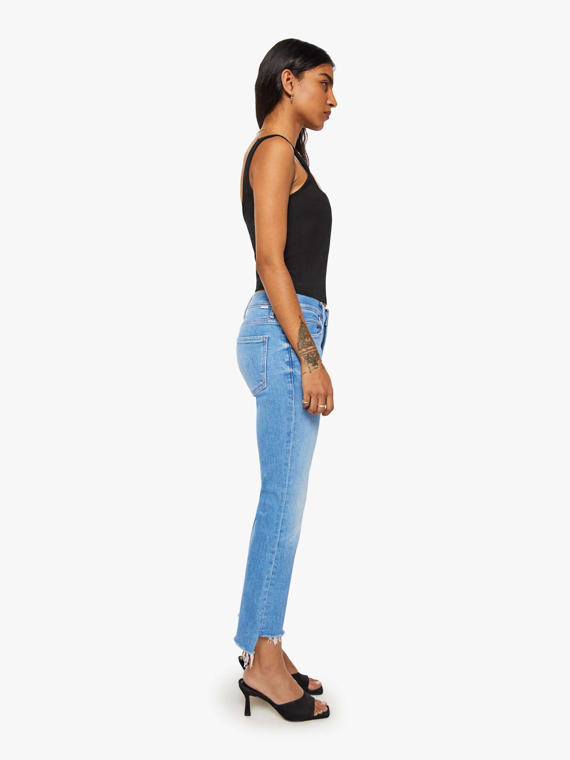 PETITES The Lil Insider Crop Step Fray - Out Of The Blue | MOTHER