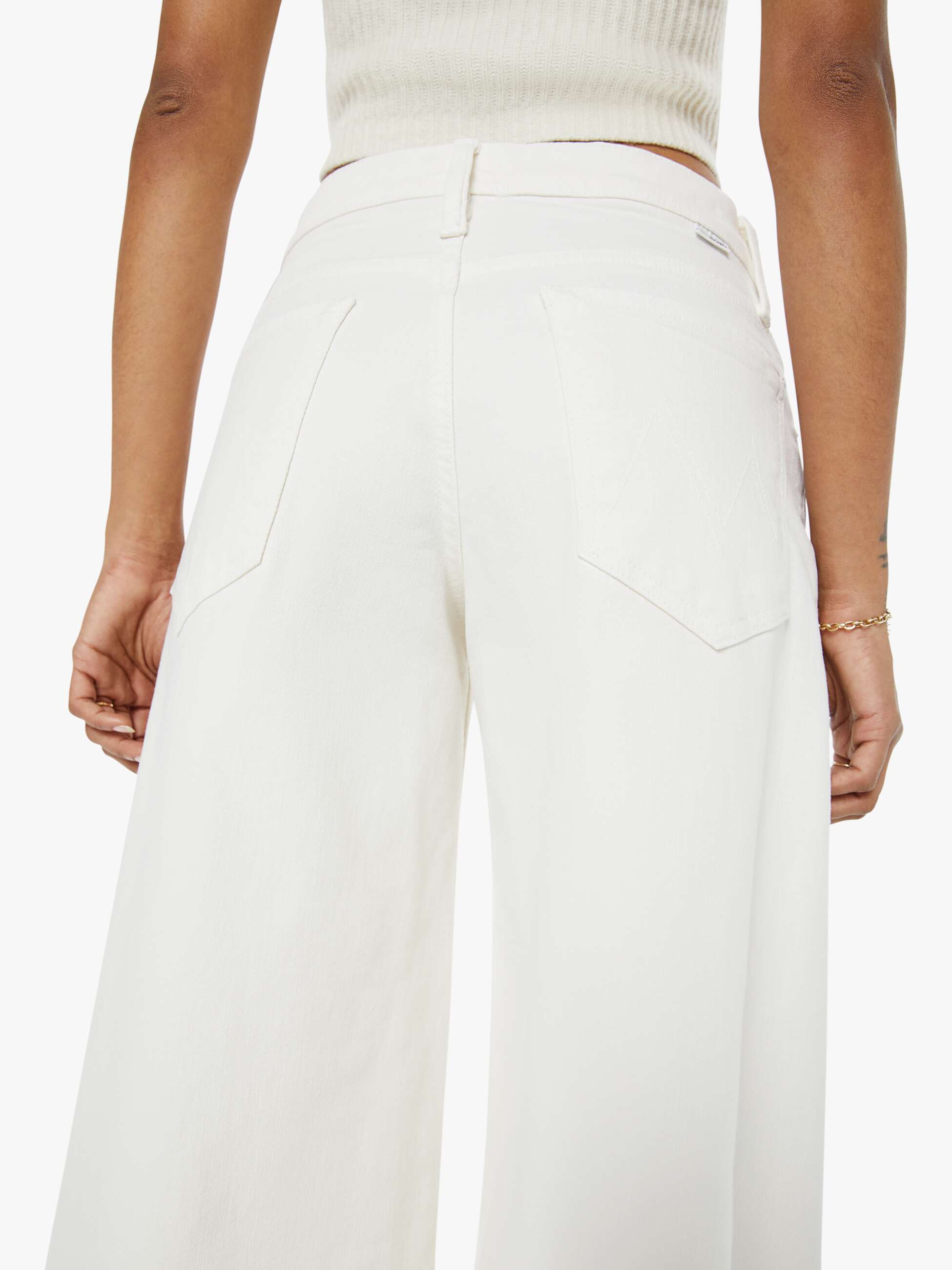 PETITES The Lil Mid Rise Headliner Sneak - Cream Puffs | MOTHER DENIM