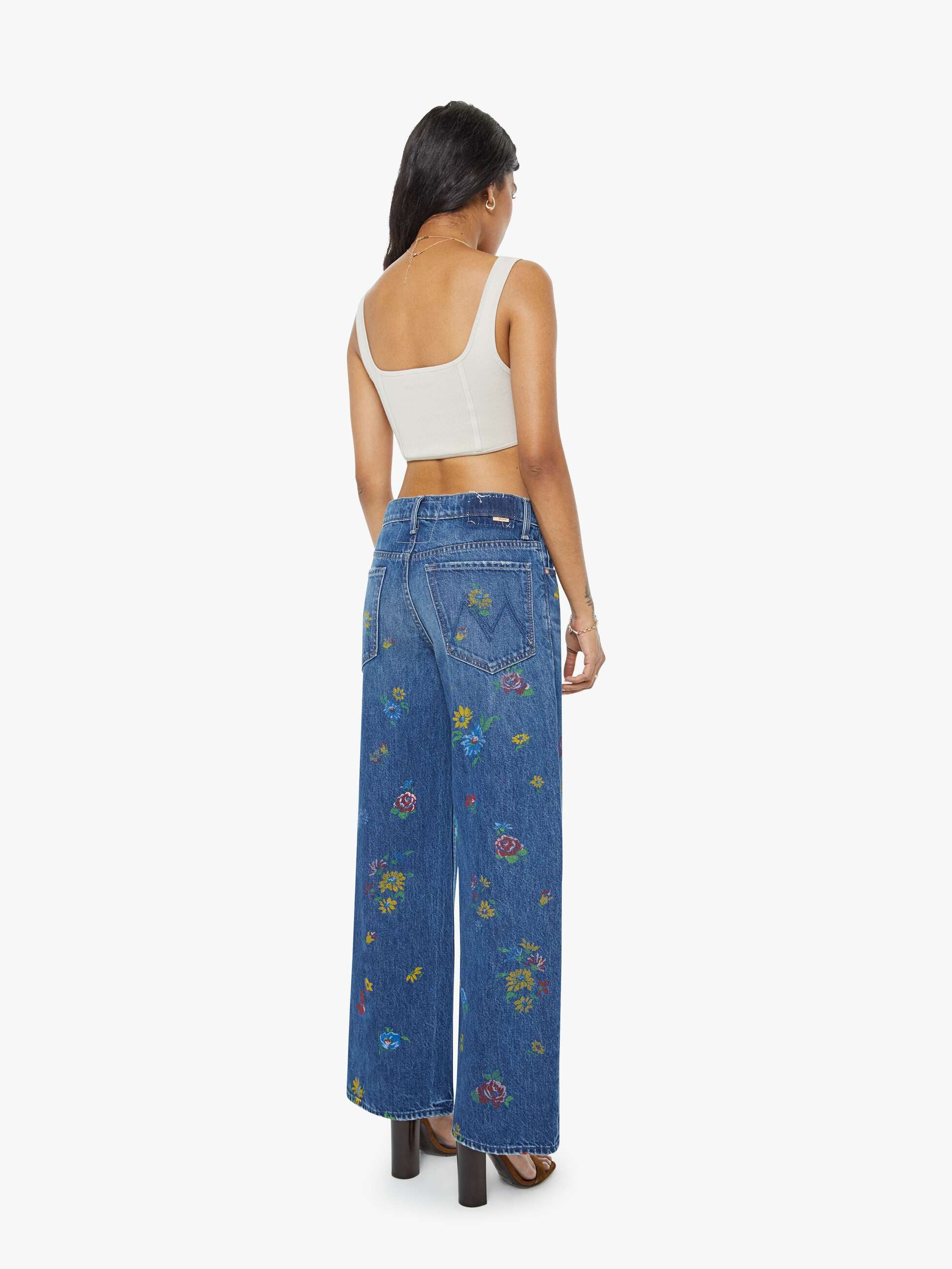 PETITES The Lil Rerun Zip Sneak - Field Of Flowers | MOTHER DENIM