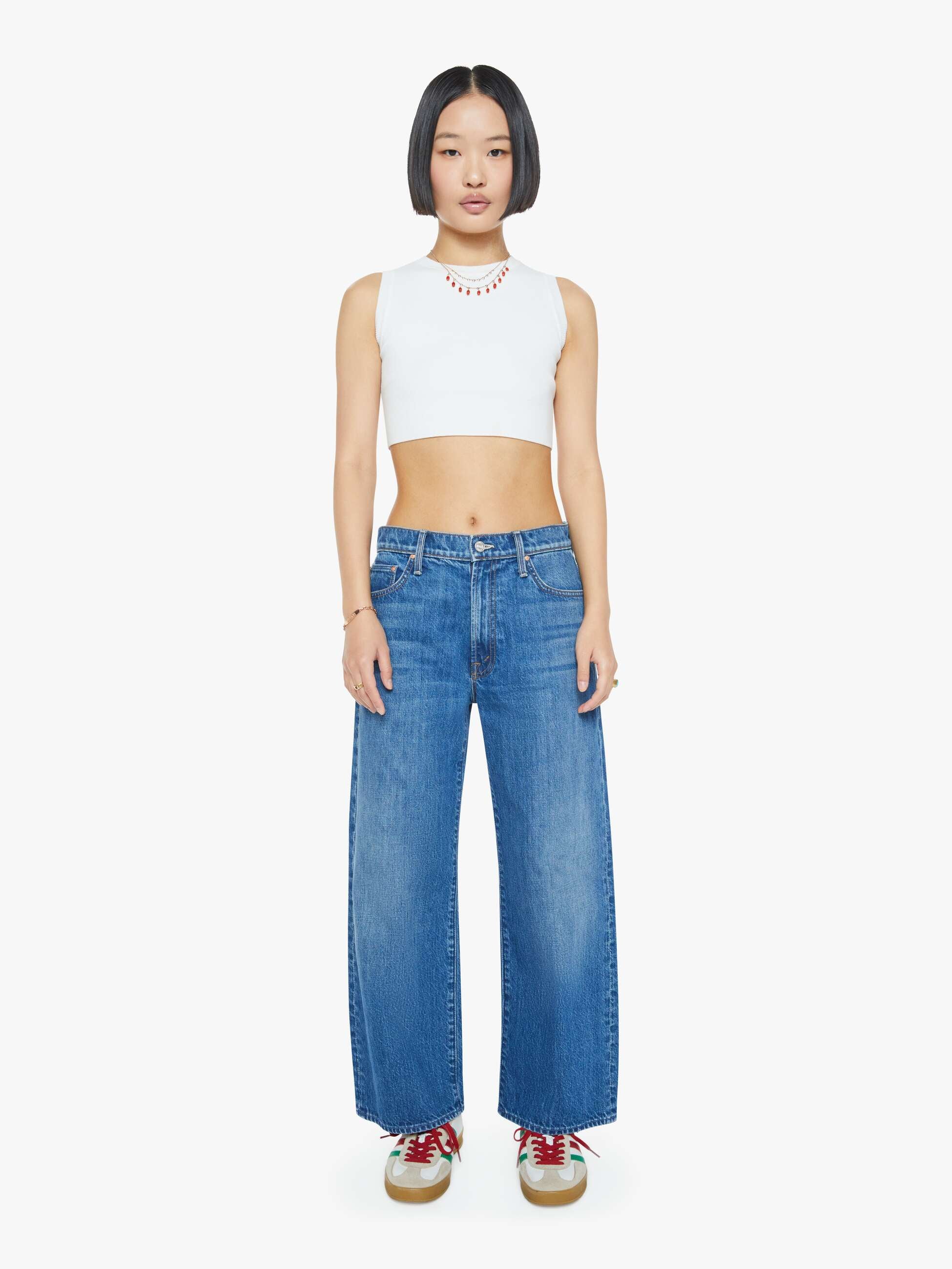 PETITES The Lil Dodger Ankle - Green Thumb With Cherries | MOTHER